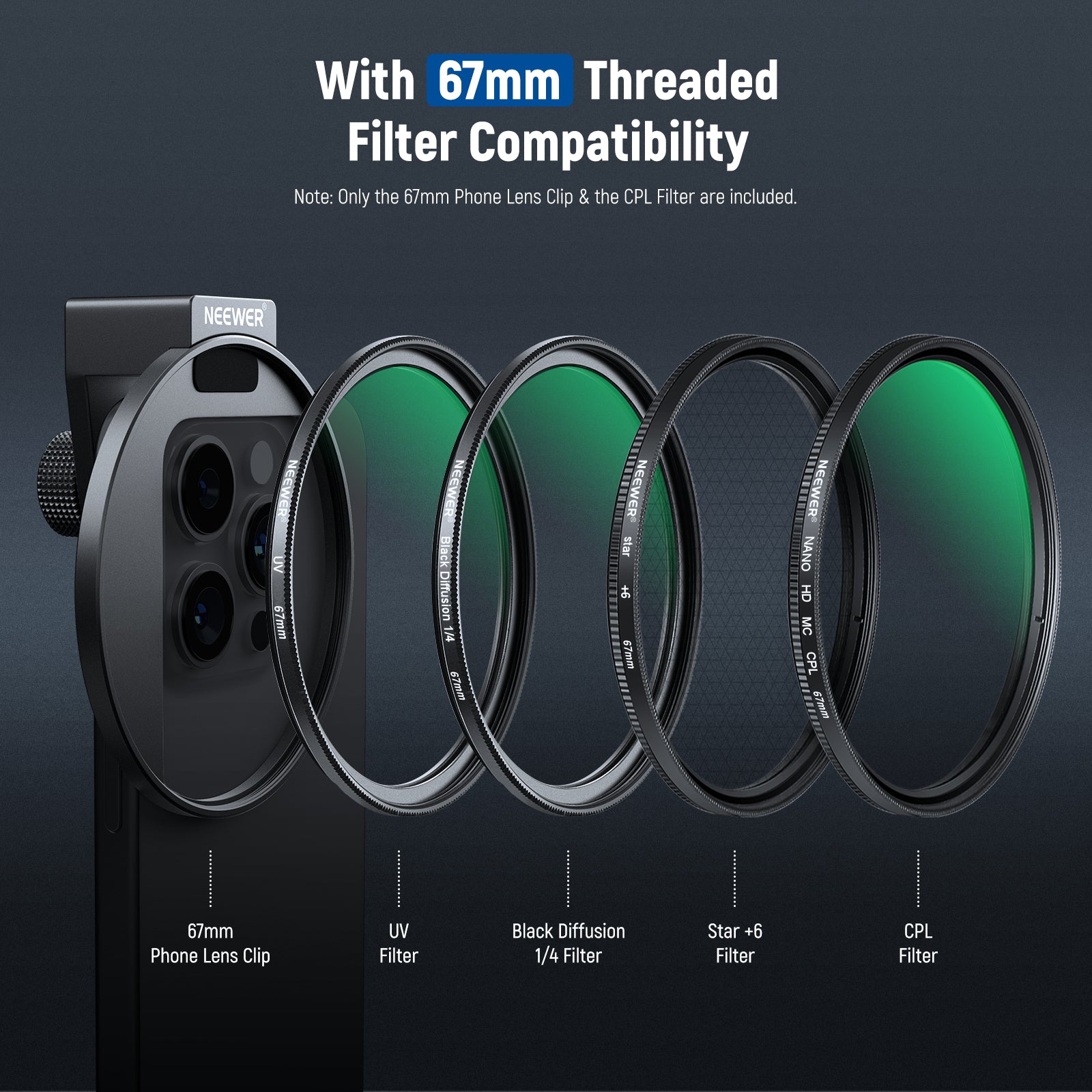 67mm widened filter diameter