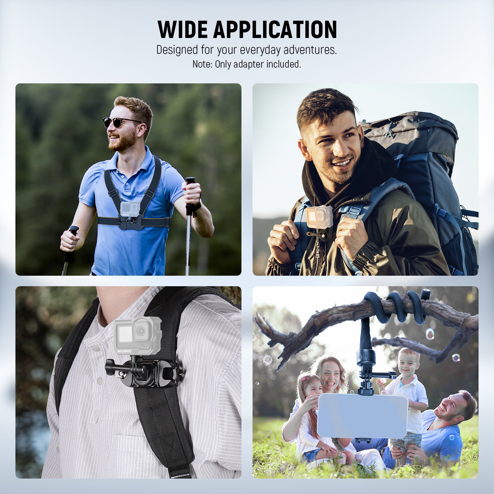 Wide Applications of the NEEWER GP-7 Action Camera Mount Adapter For GoPro