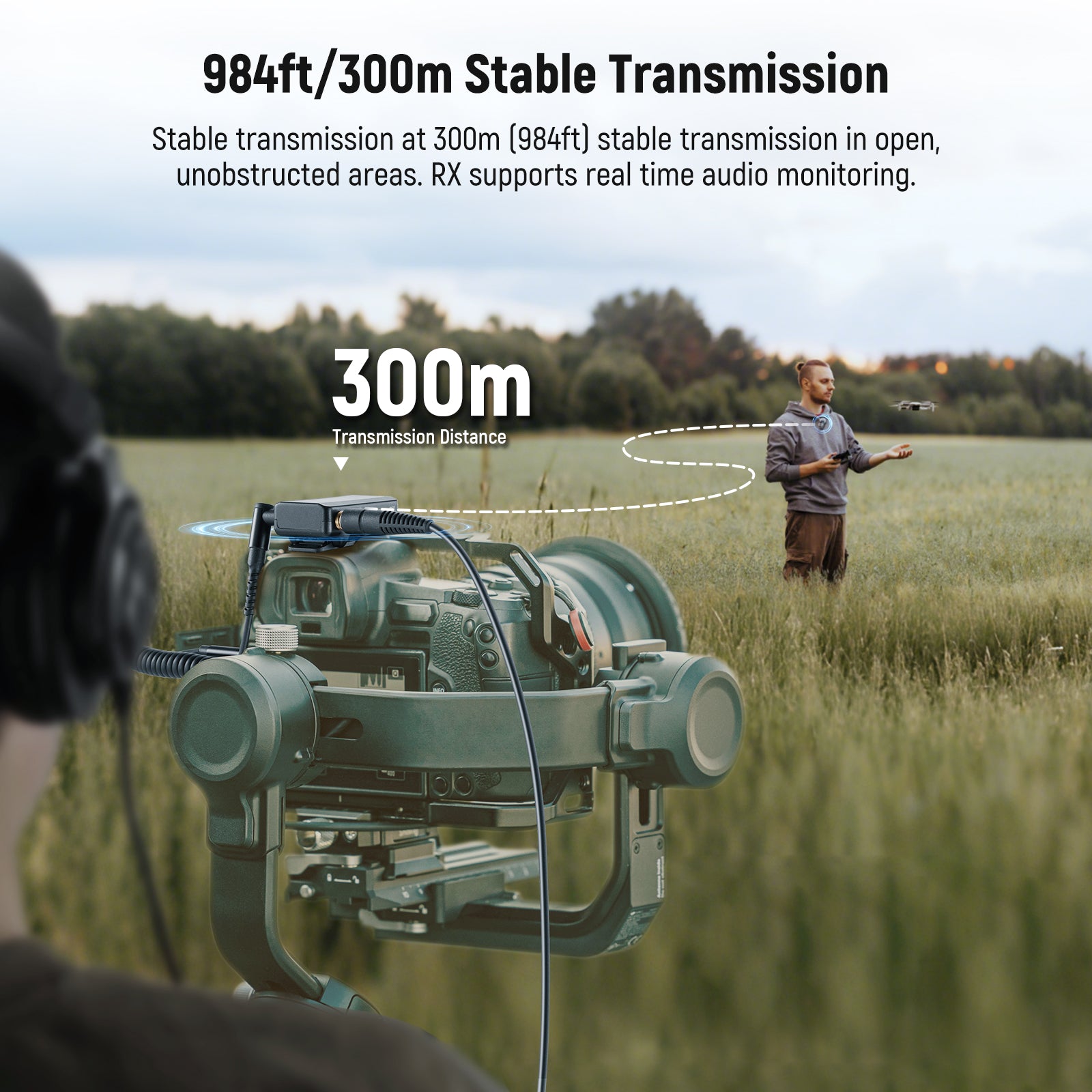 NEEWER CM28 Max Wireless Lavalier Microphone offers 300m stable transmission.