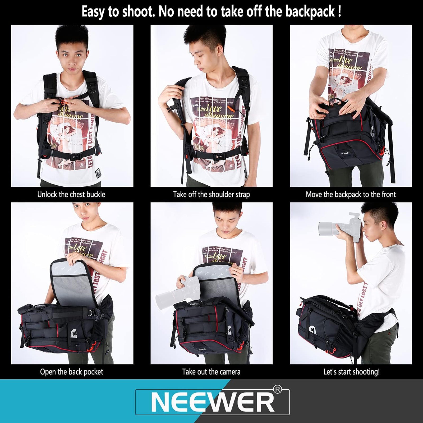 NEEWER Pro Camera Backpack is easy to start shooting.