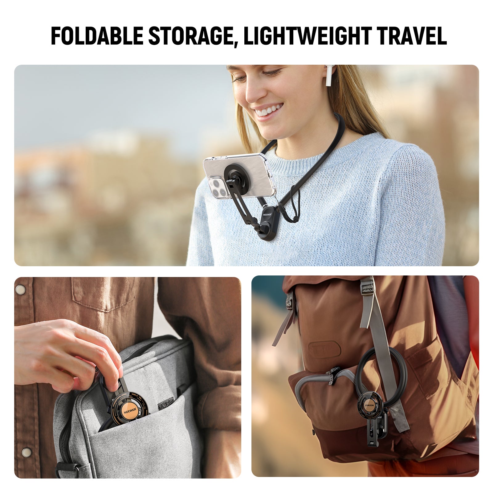Foldable and Lightweight Phone & Action Camera Neck Holder