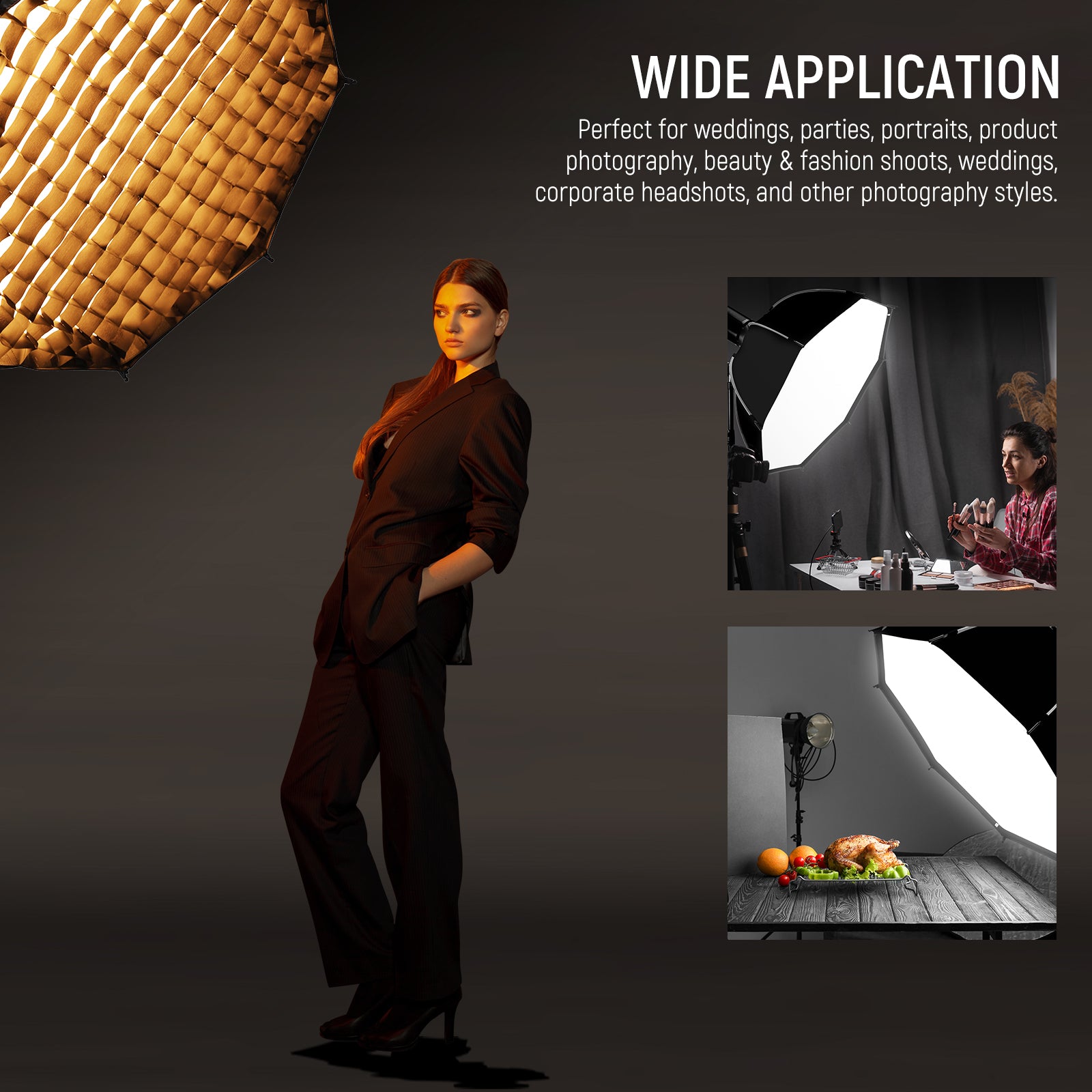 Wide Applications of the NEEWER NS92P Quick Release Octagonal Softbox