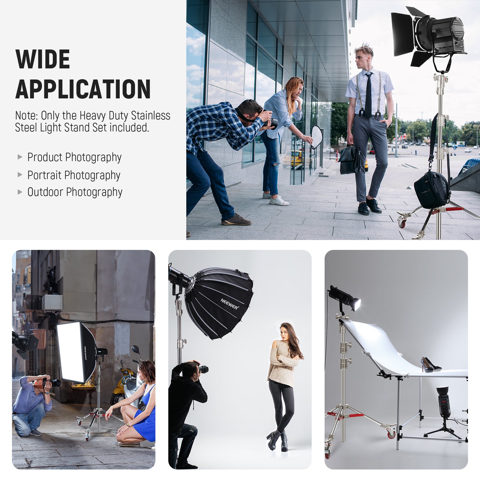 Wide Applications of the NEEWER ST240SS Rolling Light Stand