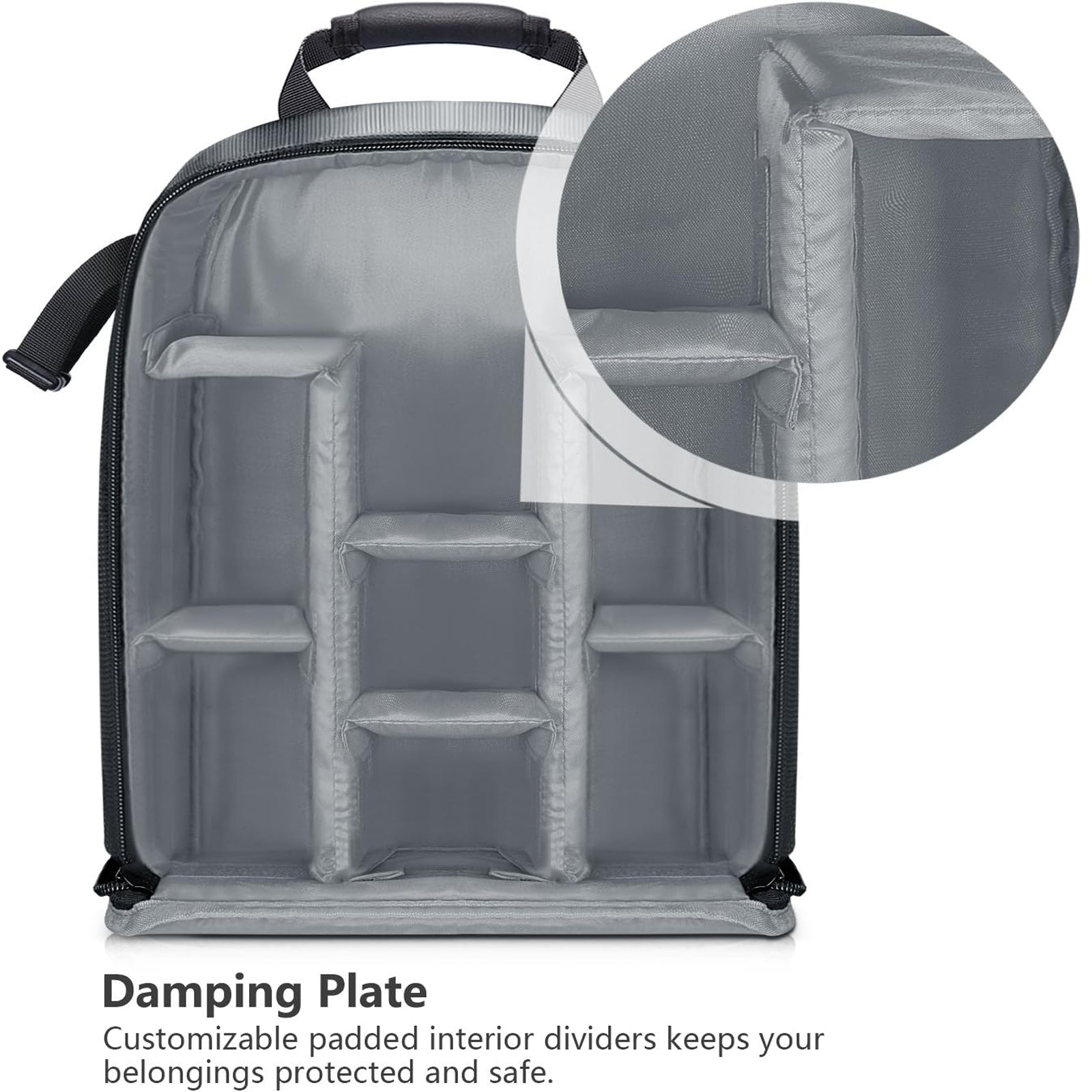 NEEWER SLR Camera Backpack features customizable padded interior dividers.