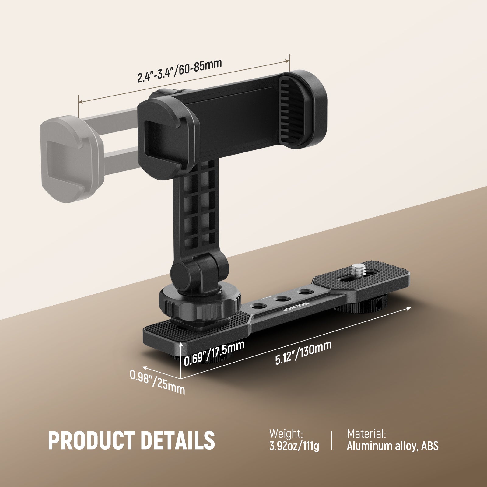 Product detail of the NEEWER AC021 Phone Holder Mount