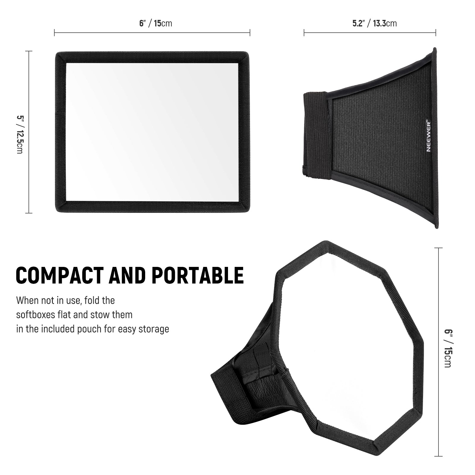 NEEWER NS5P Upgraded Flash Softbox is compact.