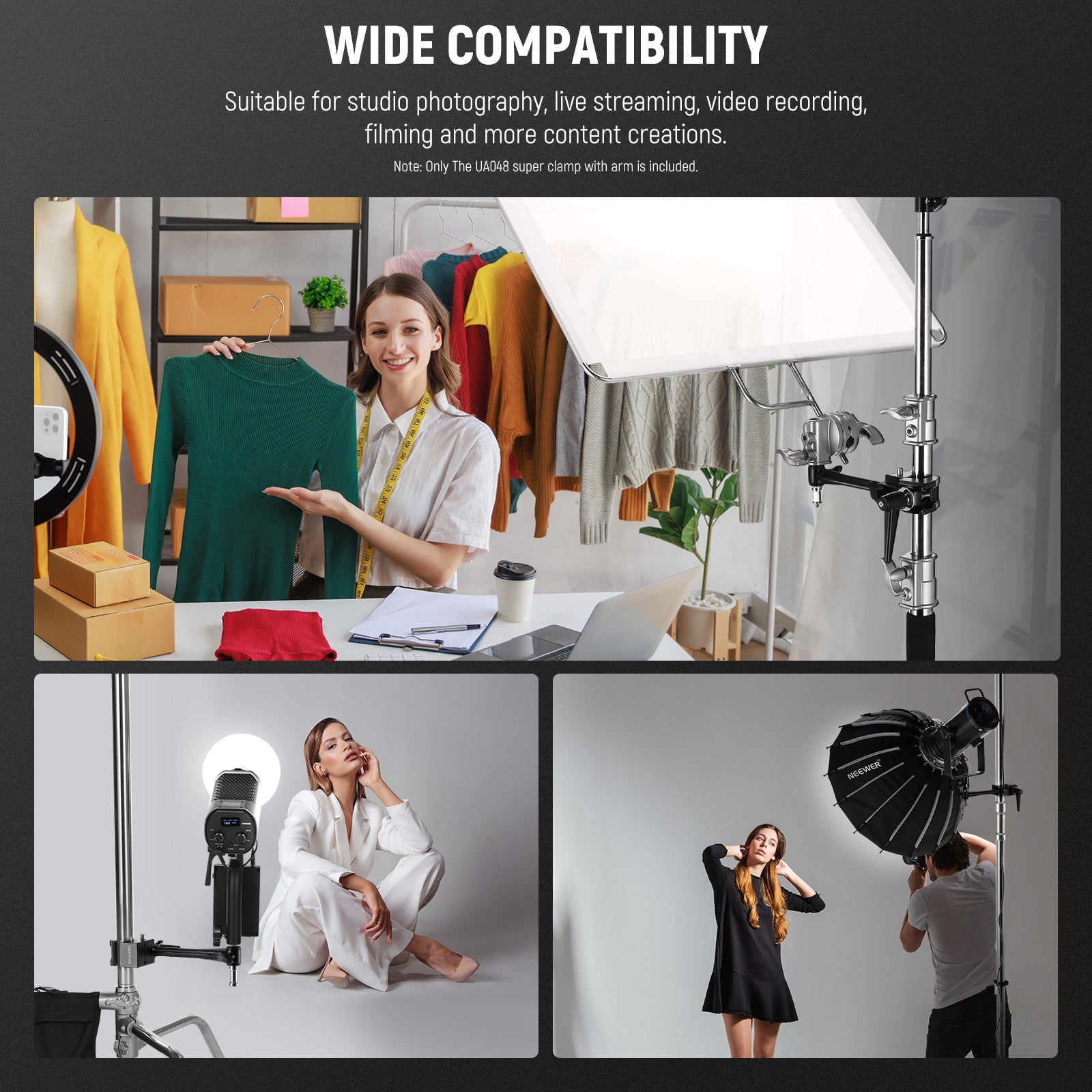 Scenarios for NEEWER UA048 Super Clamp with Extension Arm