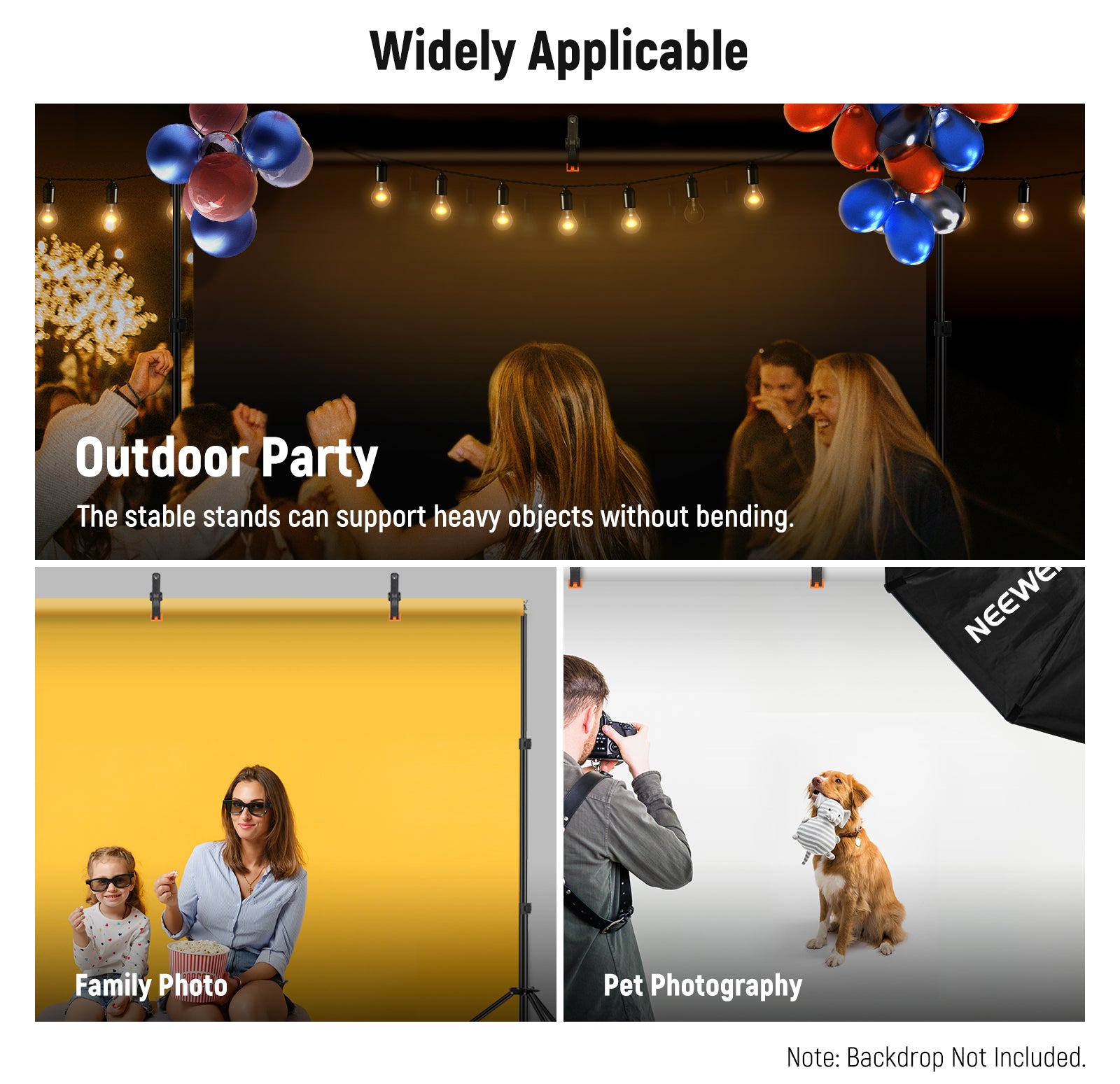 Wide Applications of the NEEWER 10x7ft Adjustable Photoshoot Backdrop Stand Kit