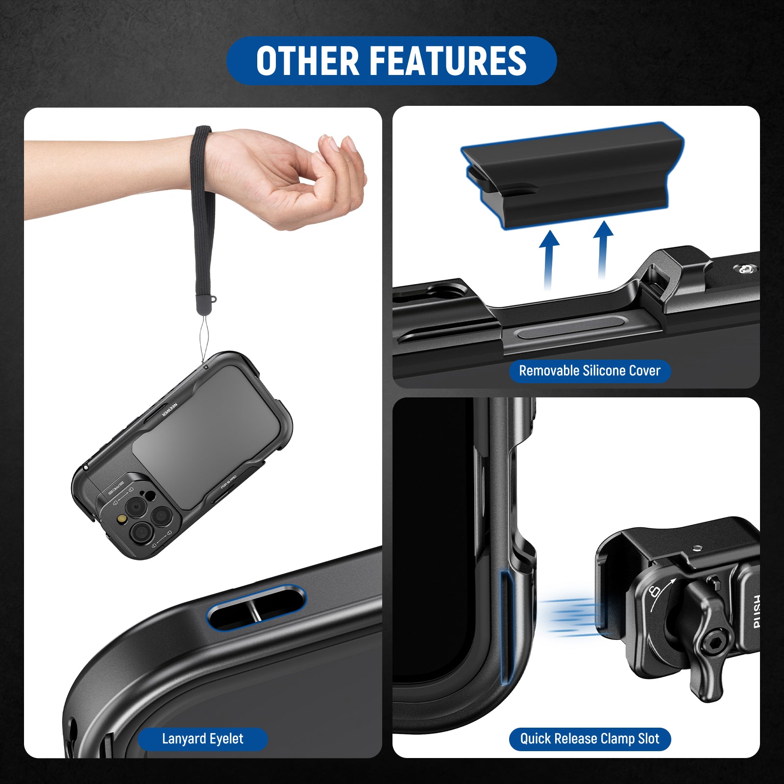 Features of the NEEWER PA073 Phone Cage for iPhone 16 Pro
