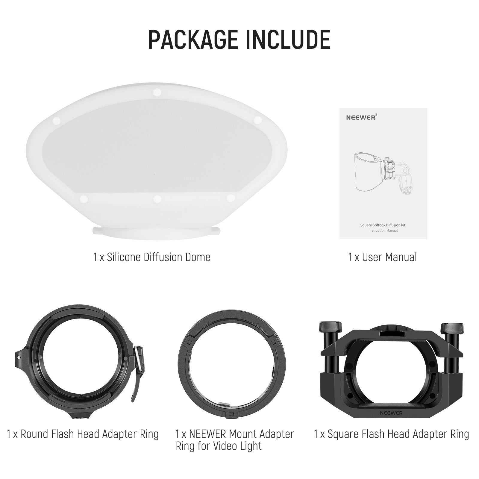 Package Contents of the NEEWER Polyester White Seamless Diffusion
