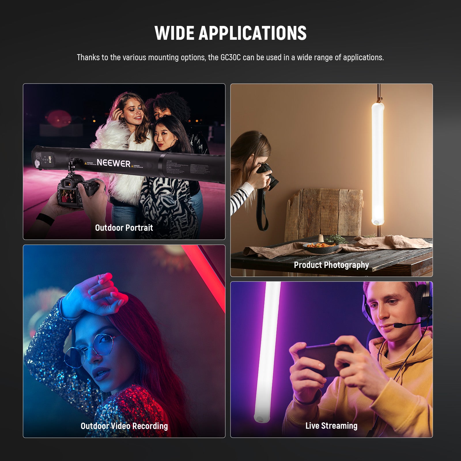 Wide Applications of the NEEWER GC30C Handheld Inflatable LED Fill Light