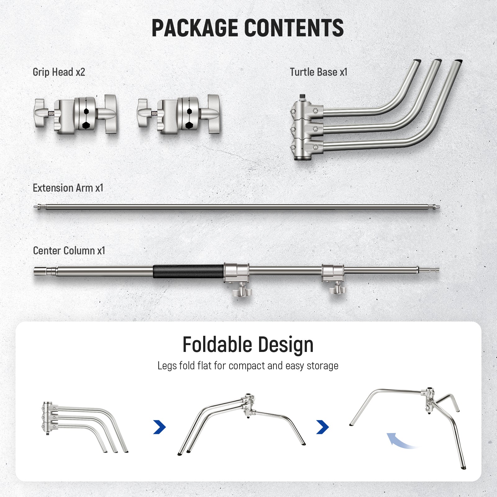 Package Contents of the NEEWER SC172 Heavy Duty C Stand