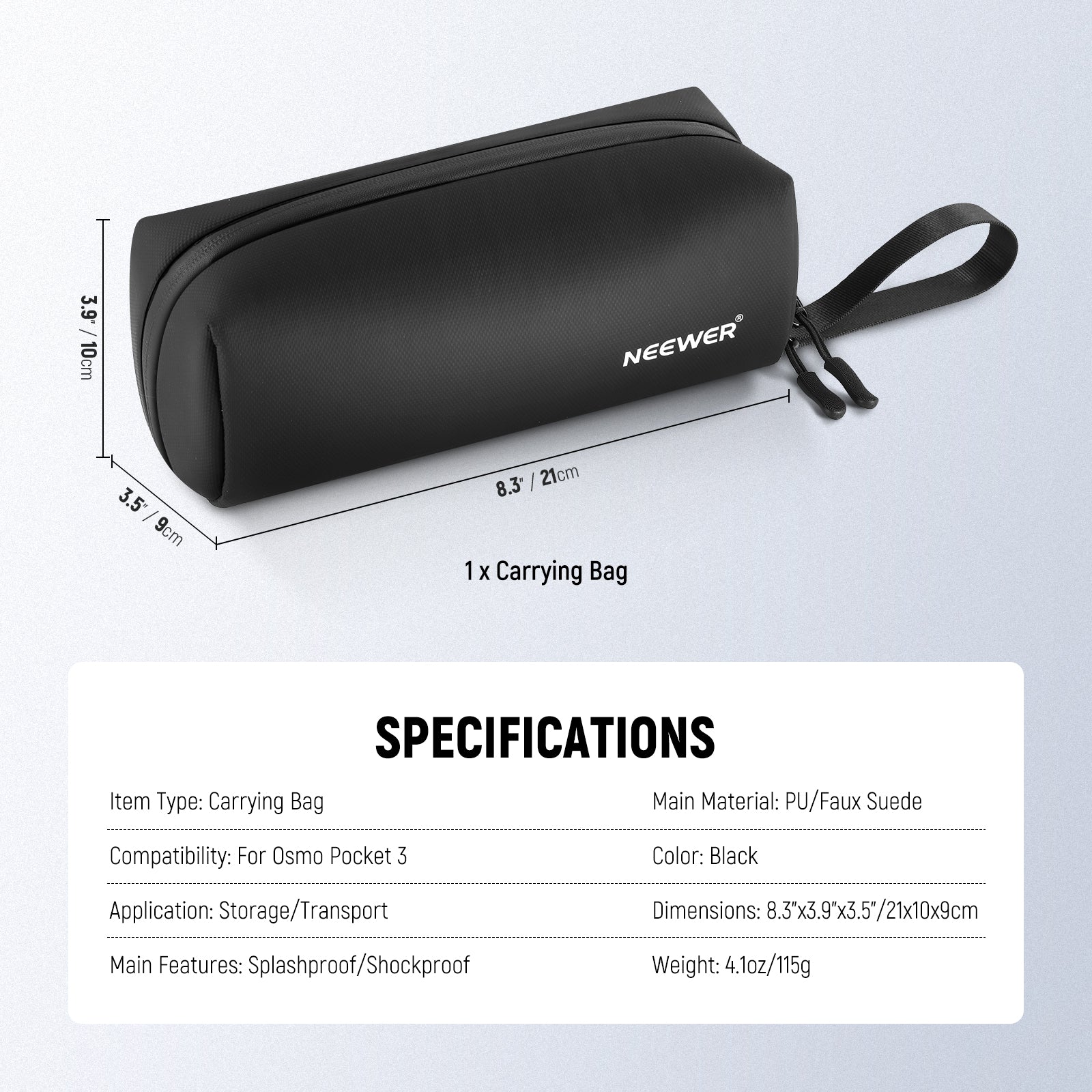 Specifications of the NEEWER PB10 Protective Carrying Bag
