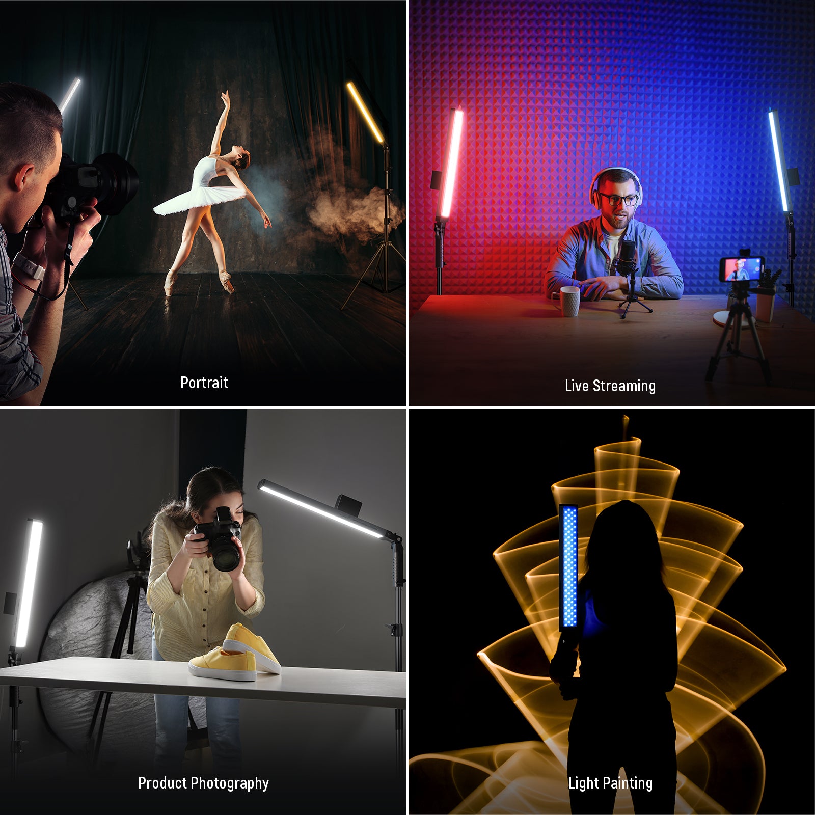 Wide Applications of the NEEWER BH20B Handheld LED Video Light Stick Kit