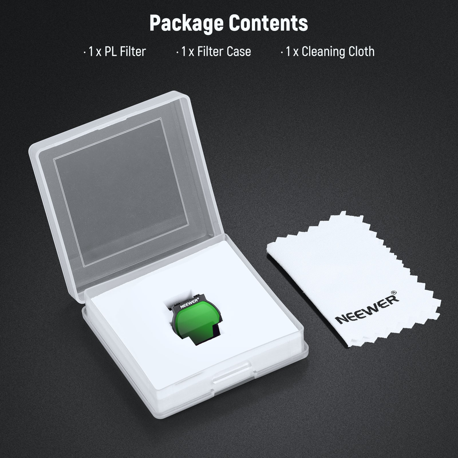 Package Contents of the NEEWER FL-N26 PL Filter For DJI NEO Drone