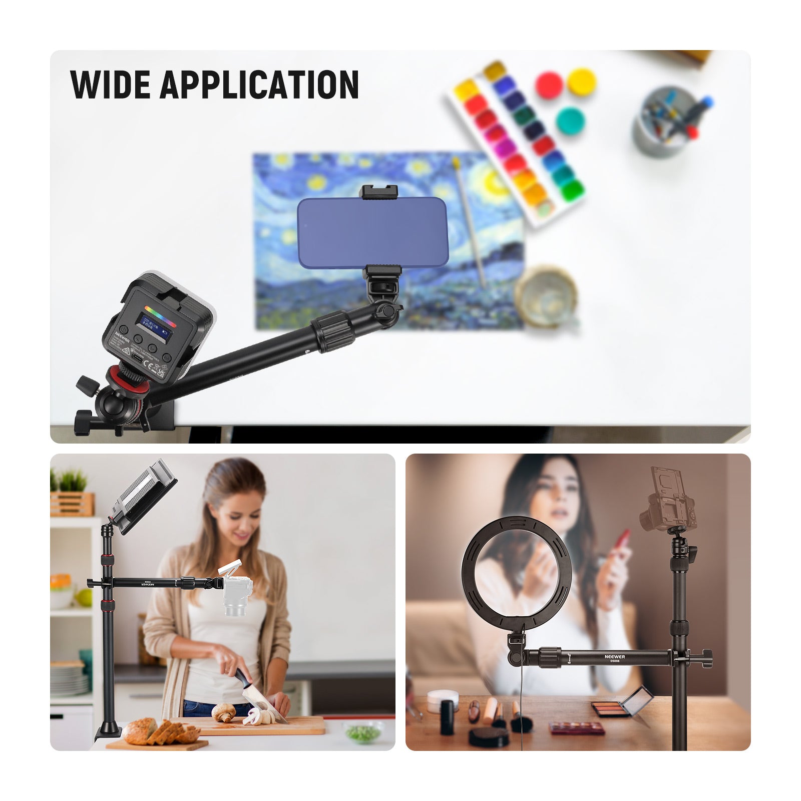 Scenarios for NEEWER DS008 Overhead Camera Mount Arm