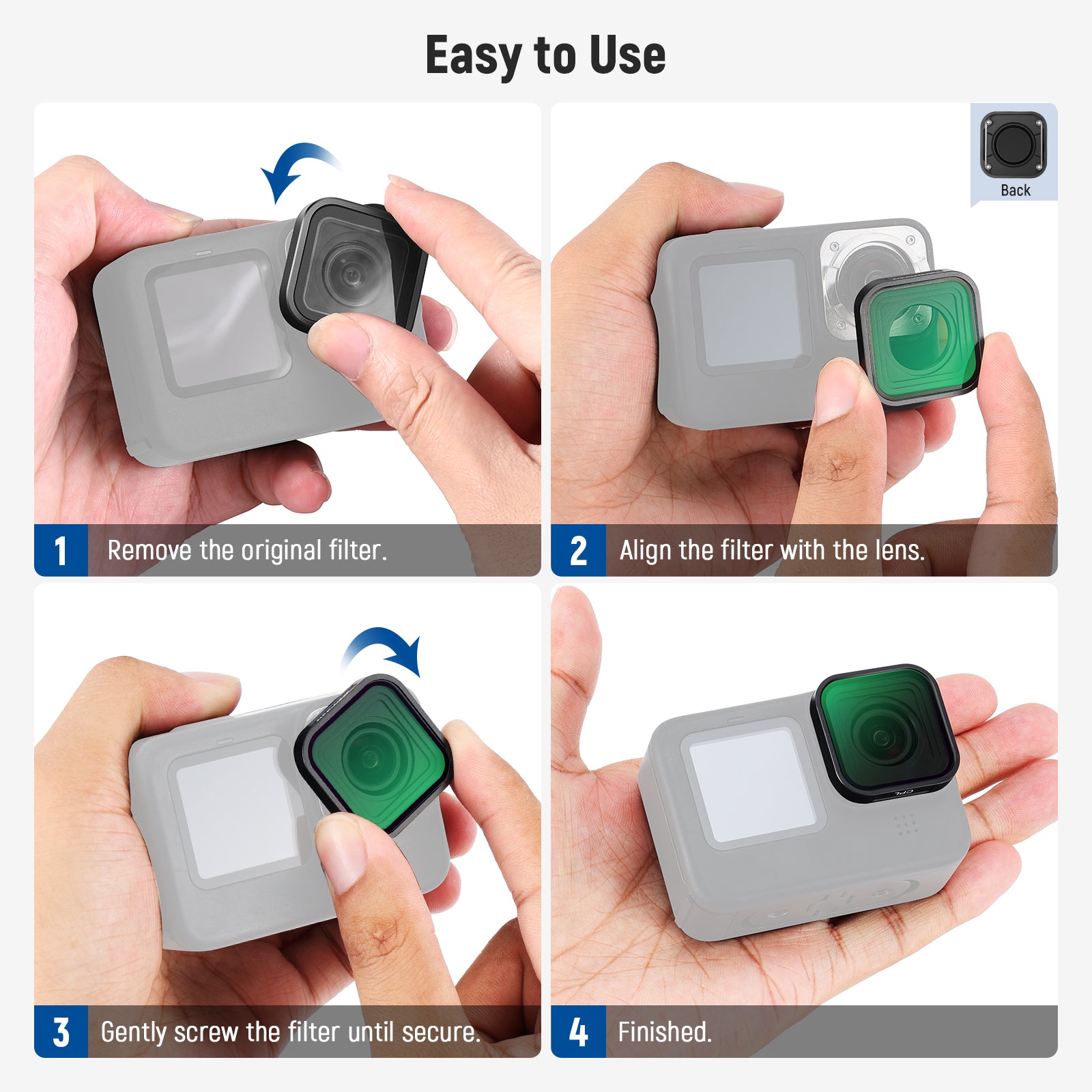 NEEWER FL-GP24 Filter & Lens Kit is easy to use.