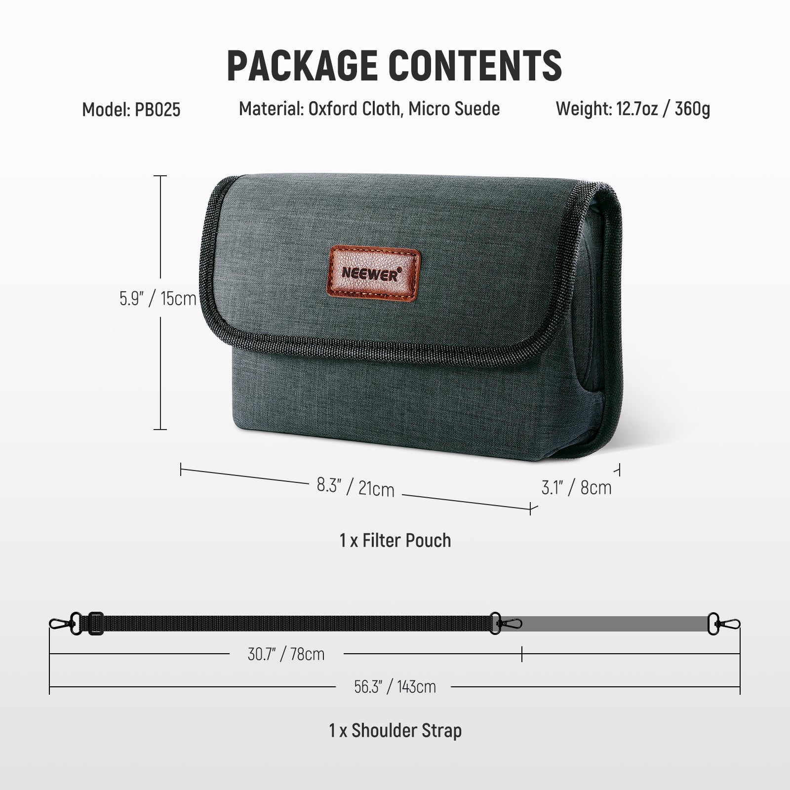 Package Contents of the NEEWER PB025 Camera Lens Filter Case