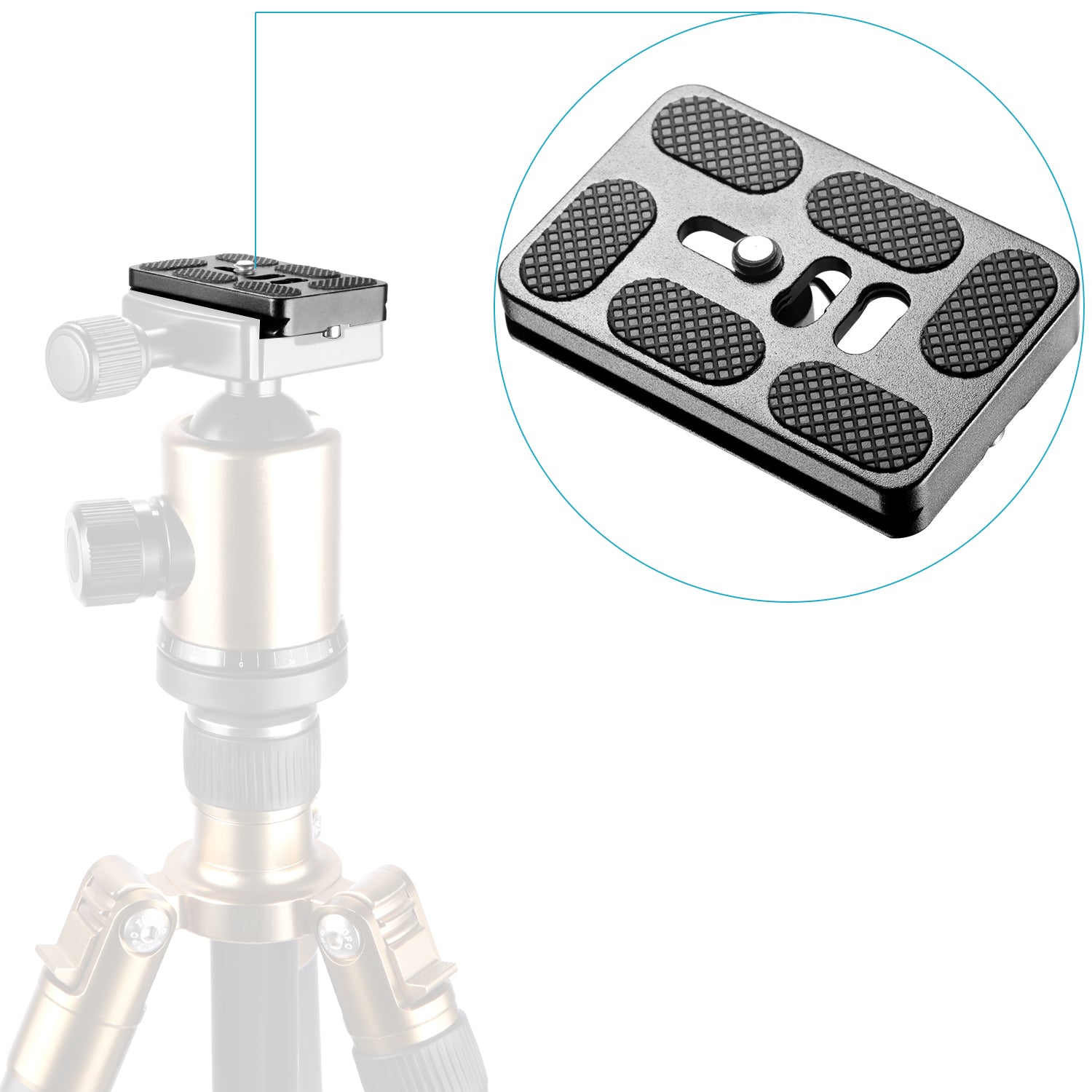 NEEWER PU-60 60mm Universal Quick Shoe Plate is compatible with camera tripod ball head.