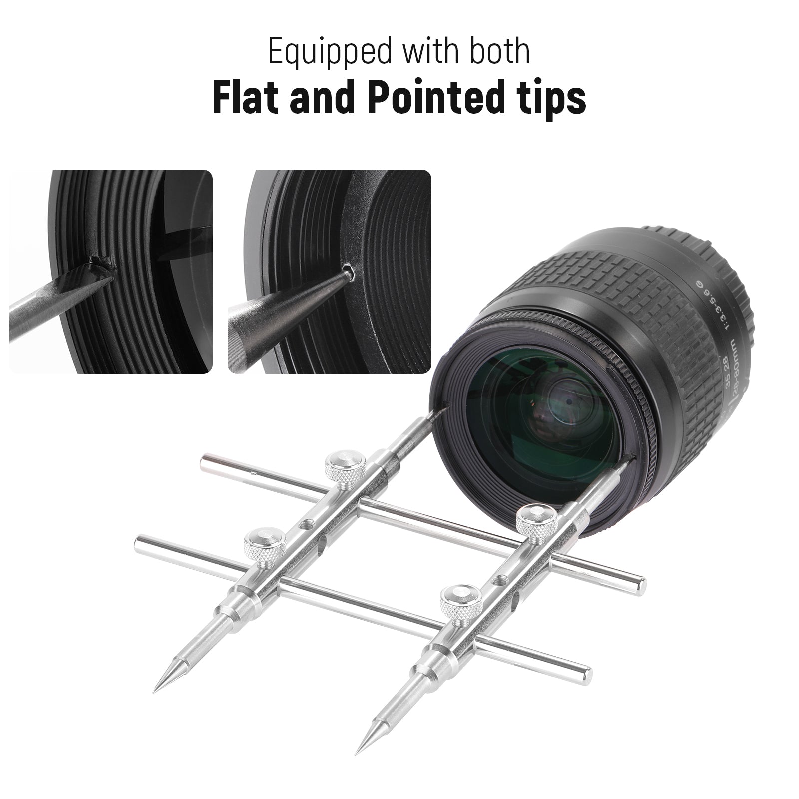 NEEWER HW-04 Lens Spanner is equipped with both flat and pointed tips.
