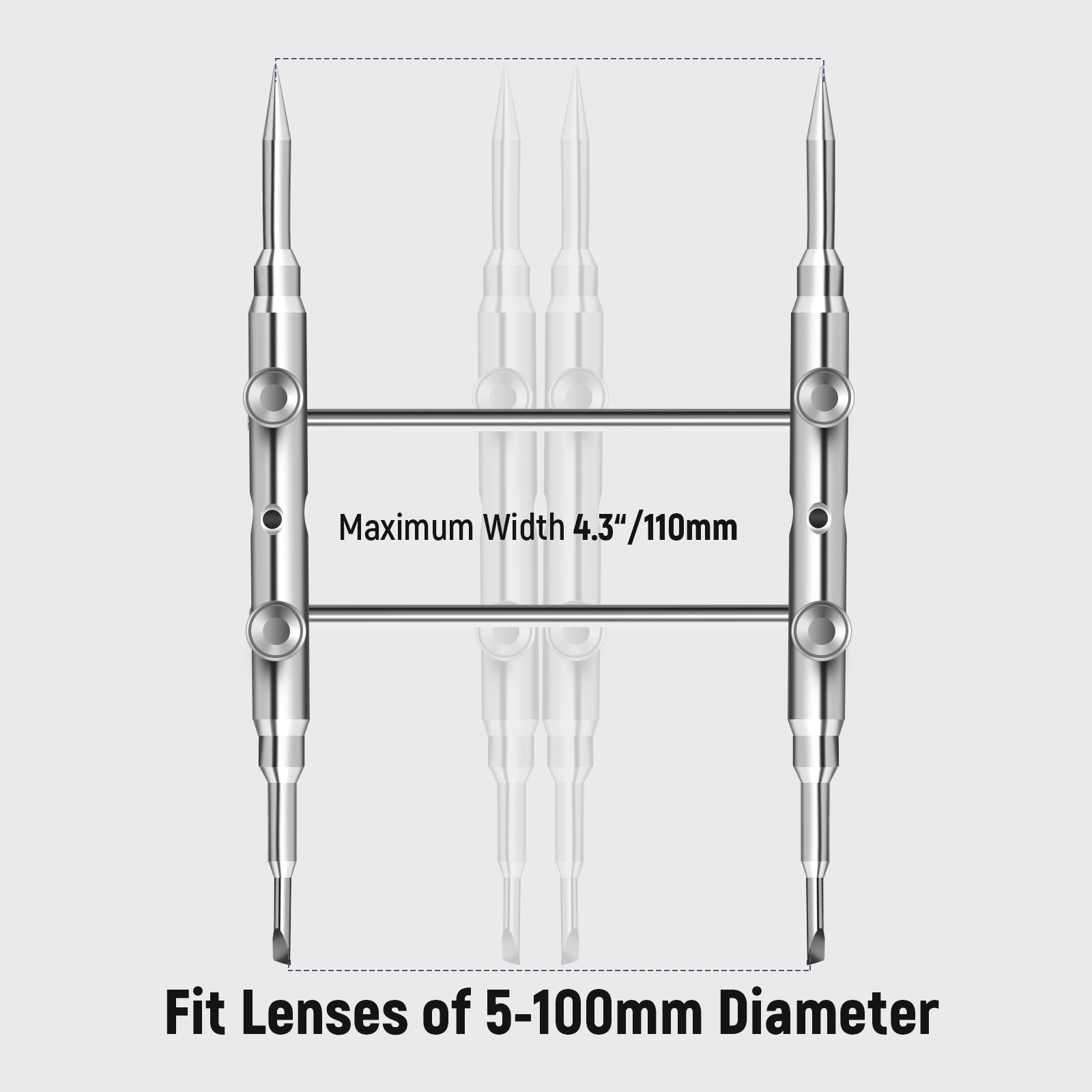 NEEWER HW-04 Lens Spanner fits lenses of 5-100mm diameter.