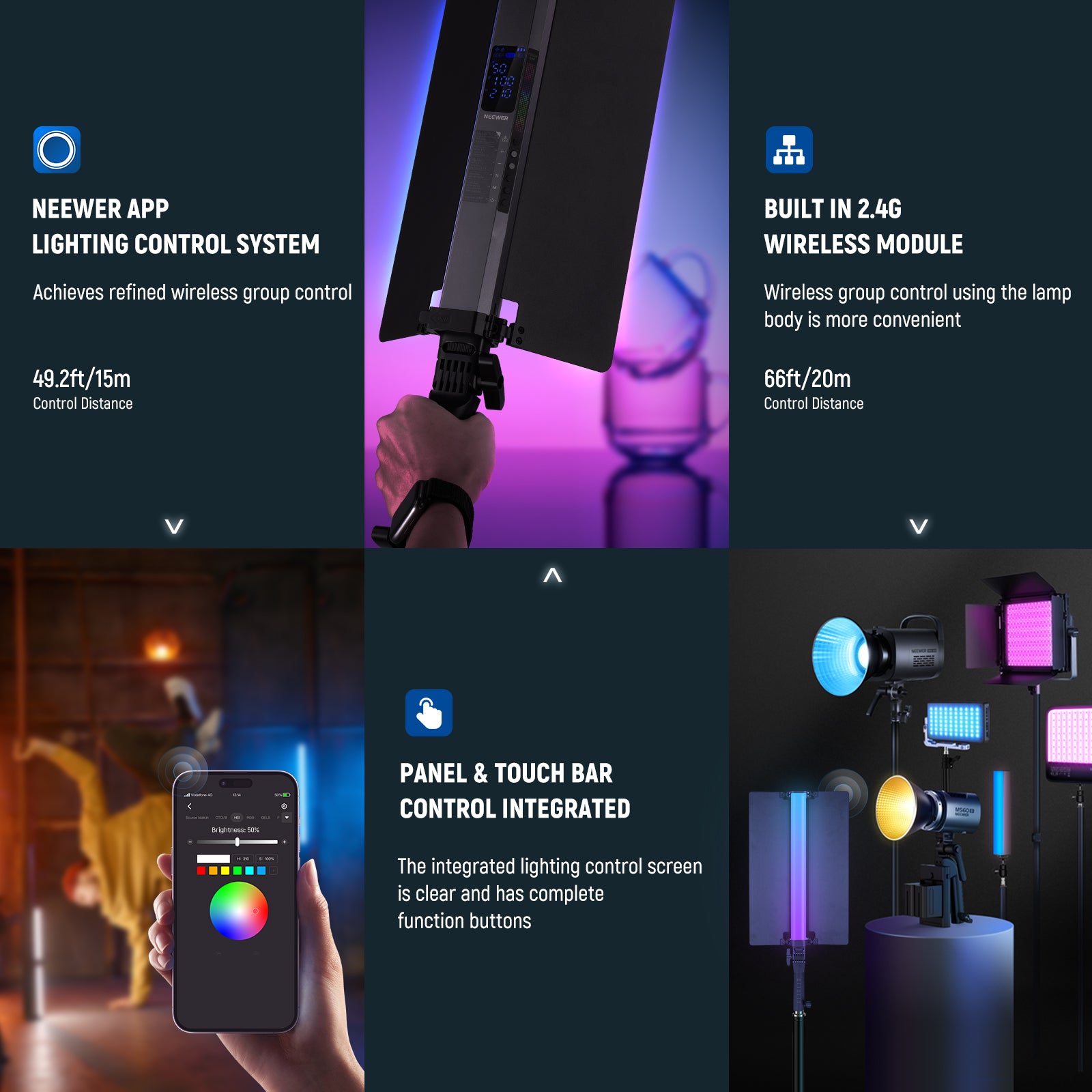 Methods for Controlling NEEWER RGB2 Magnetic LED Light Stick with Metal Barndoor