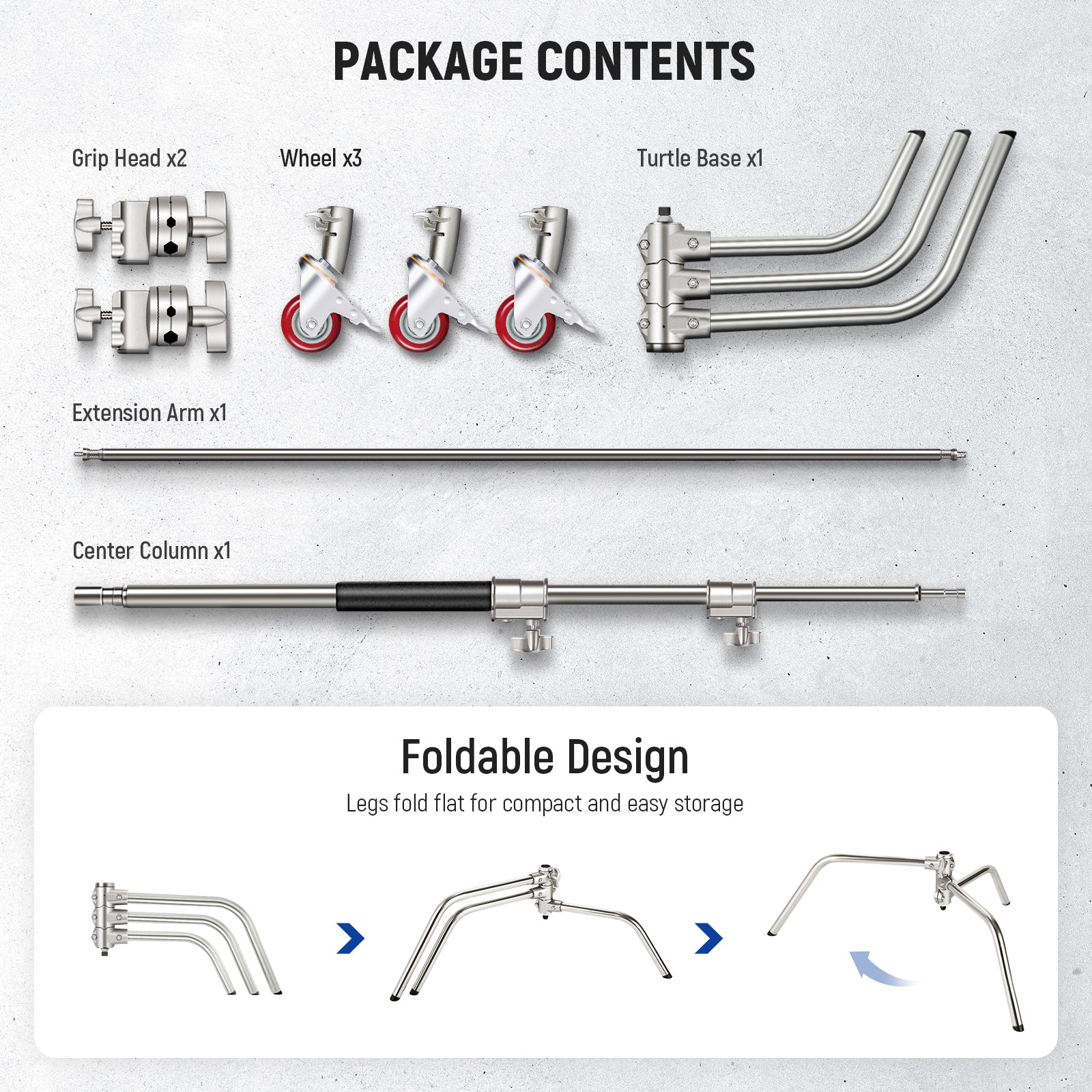 Package Contents of the NEEWER SC186W Portable Light Stand