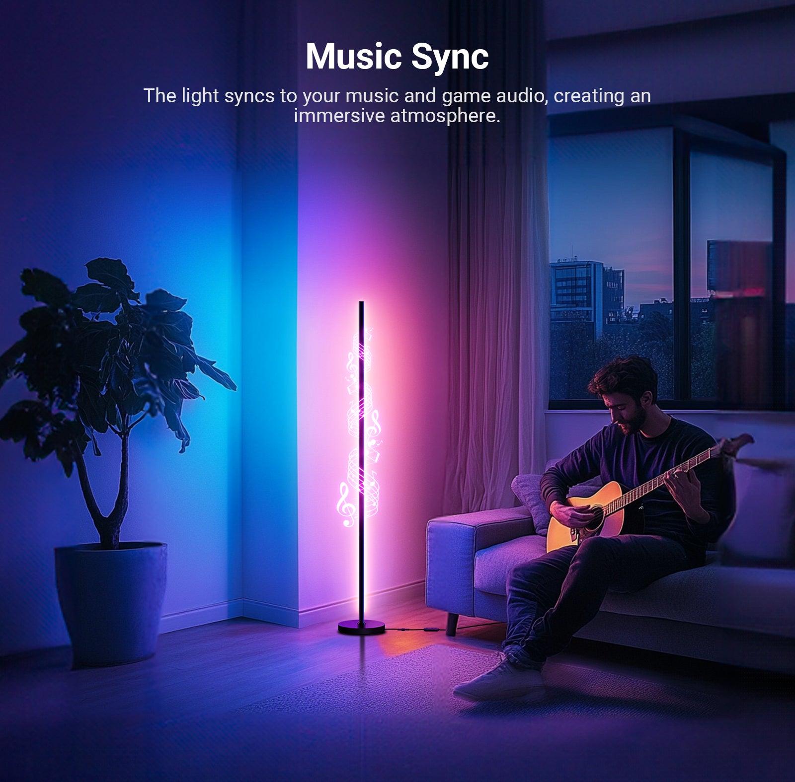 The light syncs to your music and game audio, creating an immersive atmosphere.
