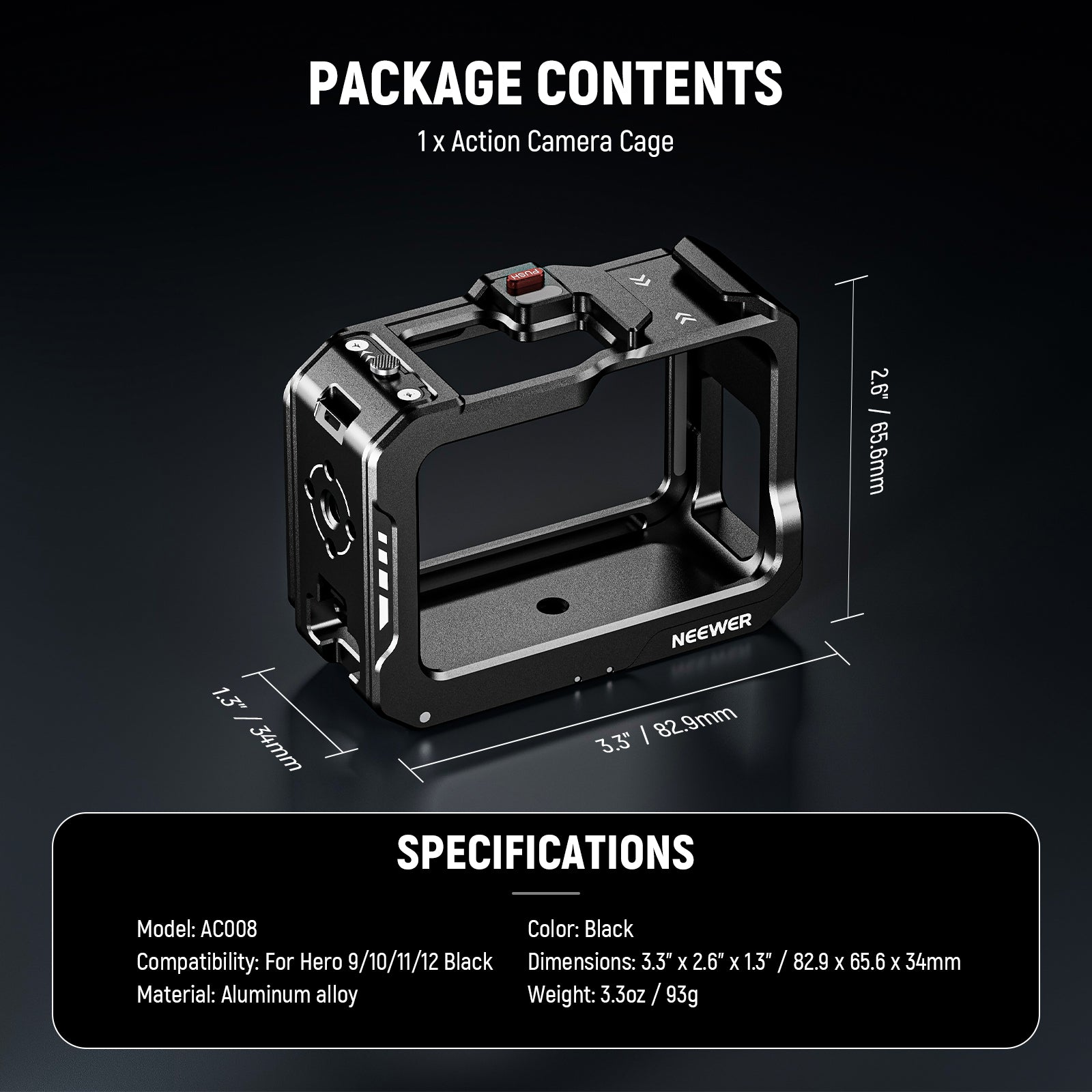 Package Contents of the NEEWER AC008 Metal Video Rig Cage