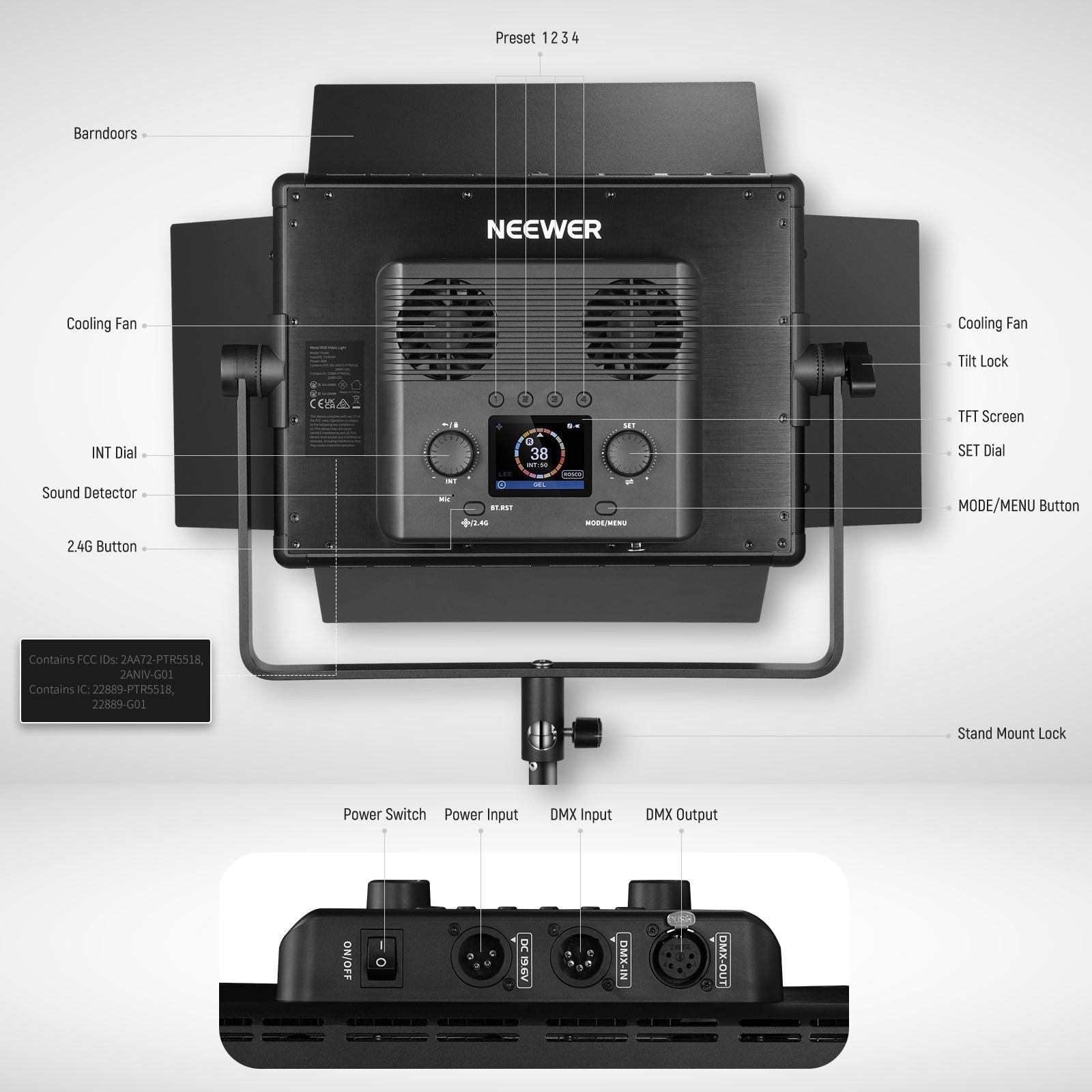 Product detail of the NEEWER PL60C RGB LED Panel Light