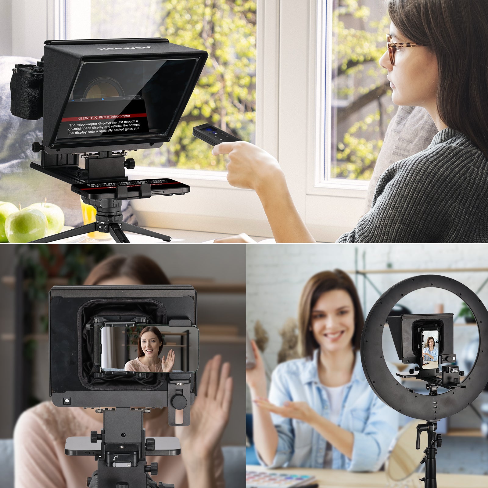 Scenarios for NEEWER X1 Pro II Camera Teleprompter