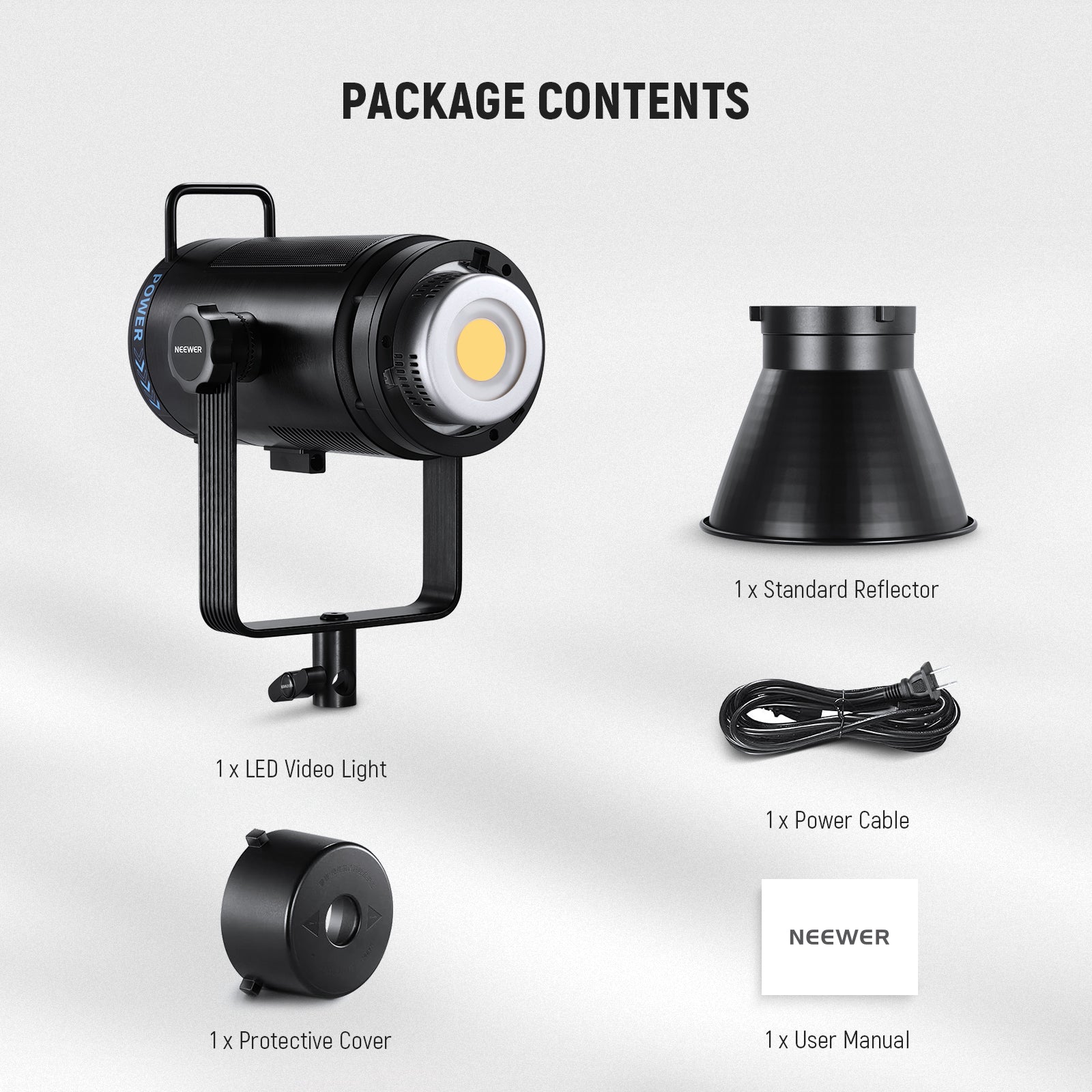 Package Contents of the NEEWER CB200 210W LED Video Light