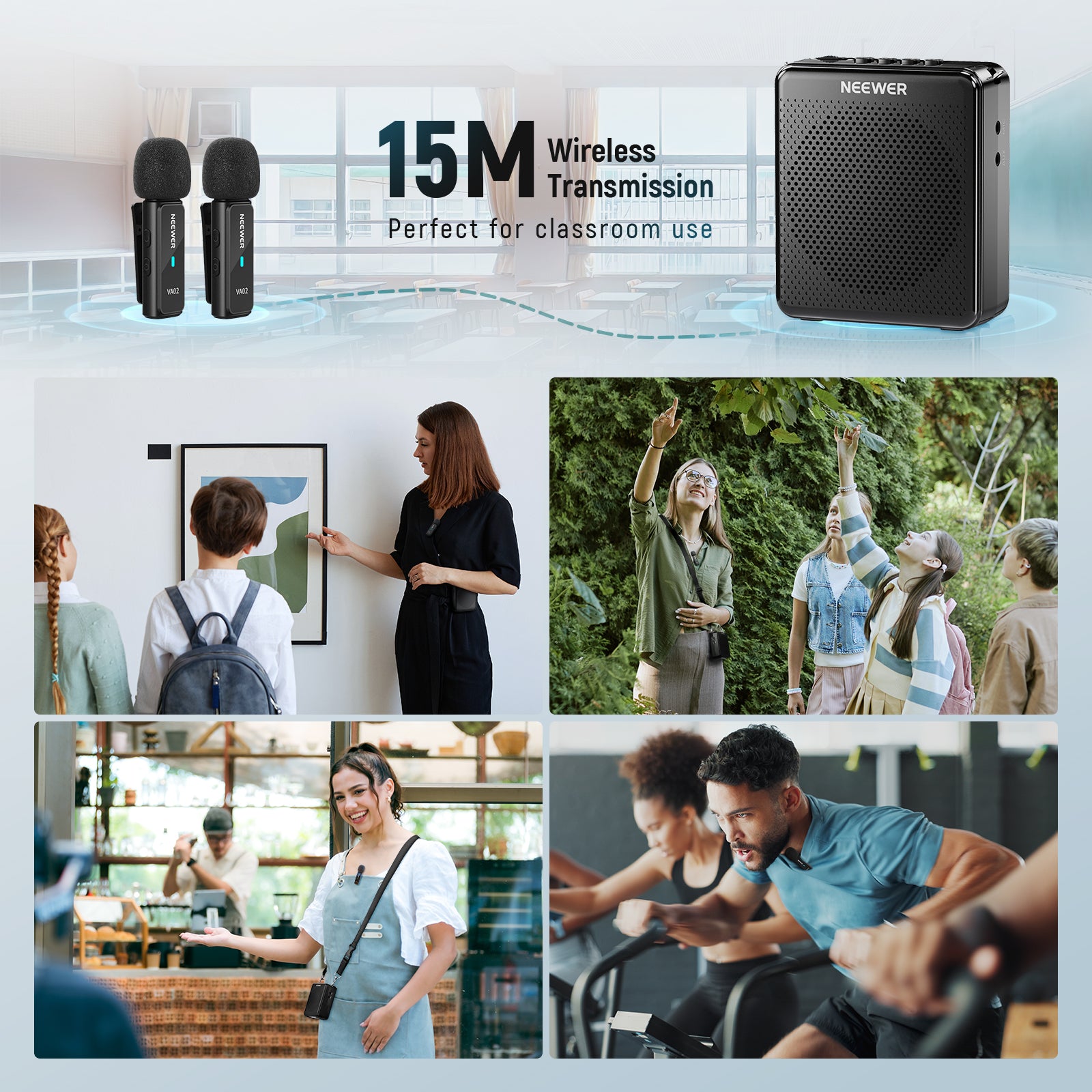 Scenarios for NEEWER VA02 Voice Amplifier with Wireless Microphone