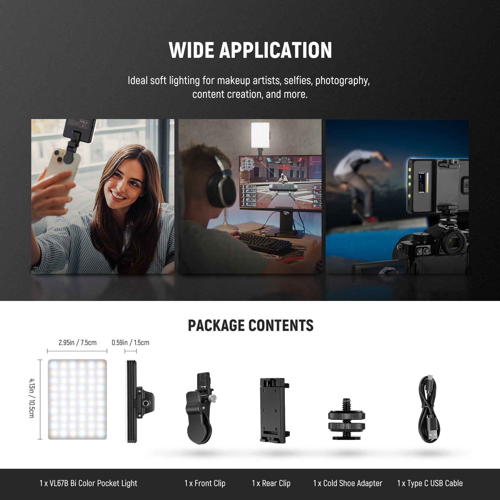 Wide Applications of the NEEWER VL67B Bi Color LED Fill Light