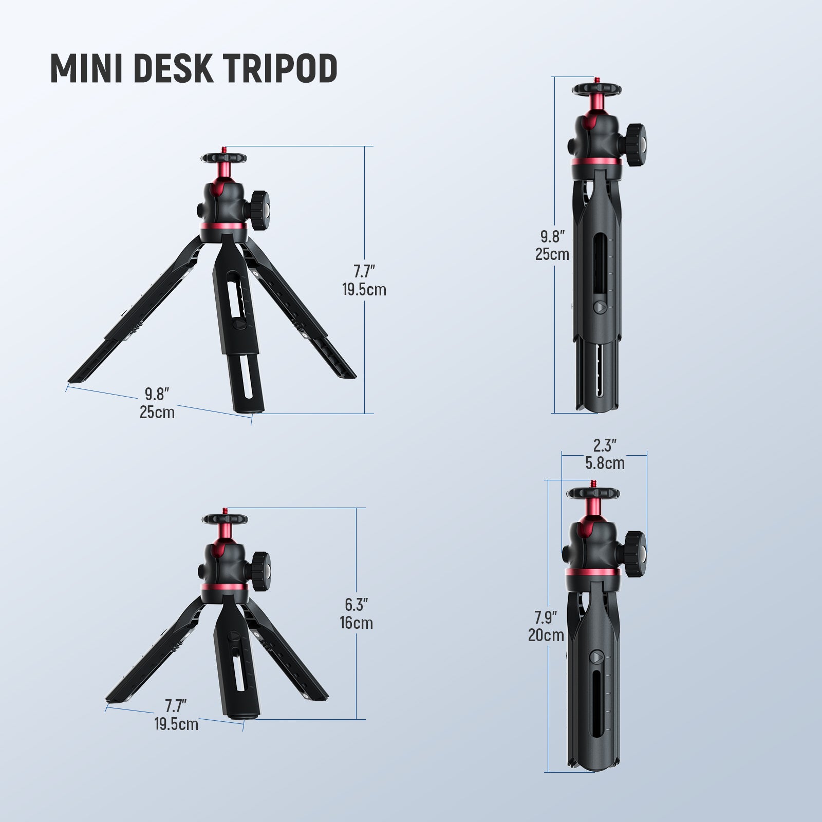 Extend the selfie stick to use it as a tabletop tripod
