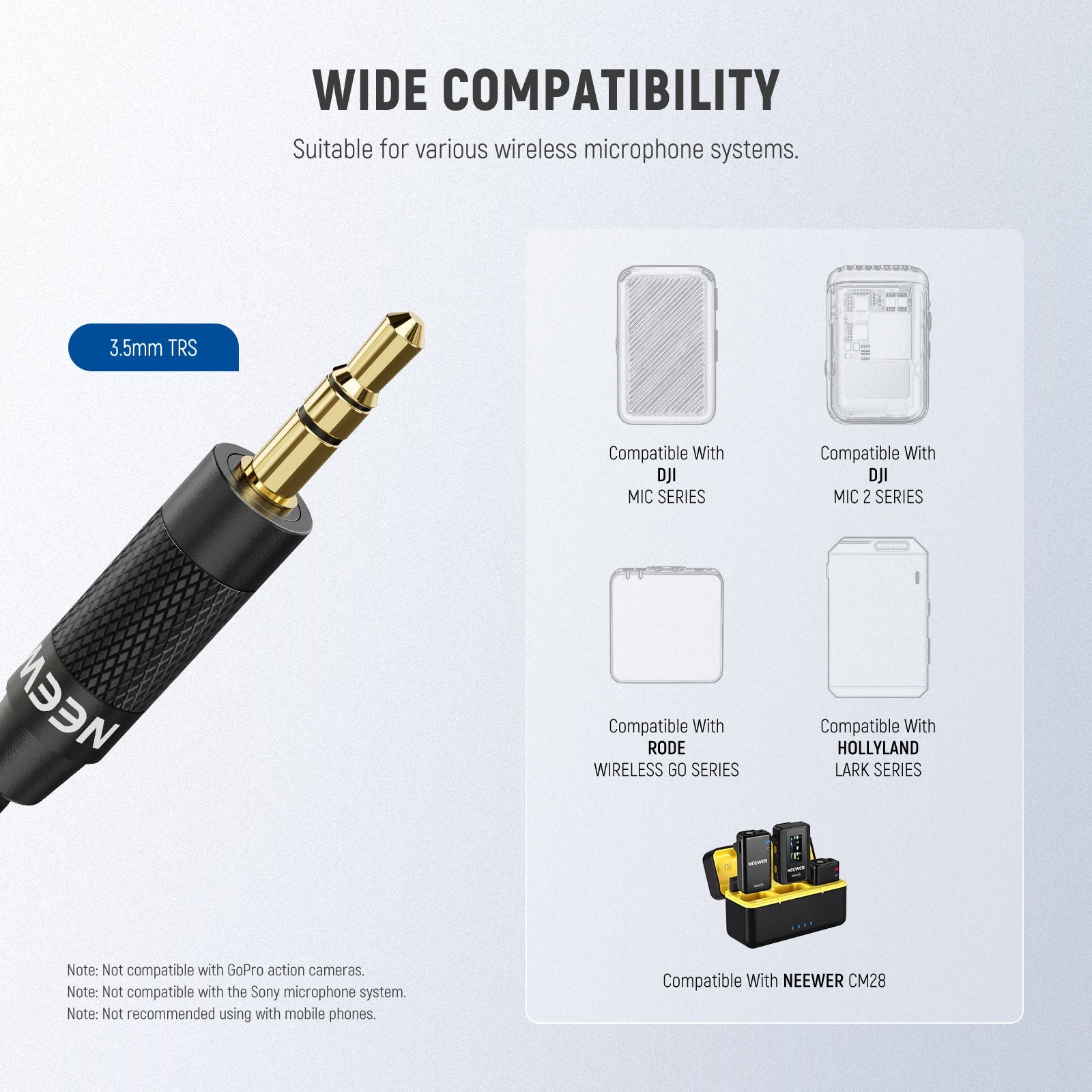 Wide Compatibility of the NEEWER CM7 3.5mm TRS Omnidirectional Condenser Microphone