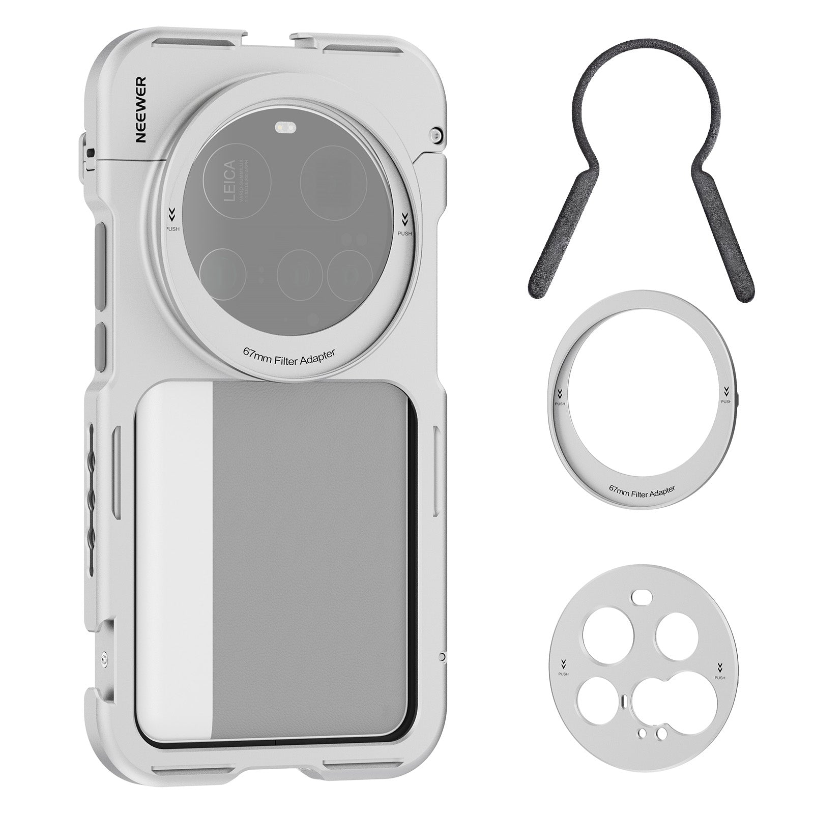 NEEWER PA091 Silver Phone Cage Kit for Xiaomi 15 Ultra