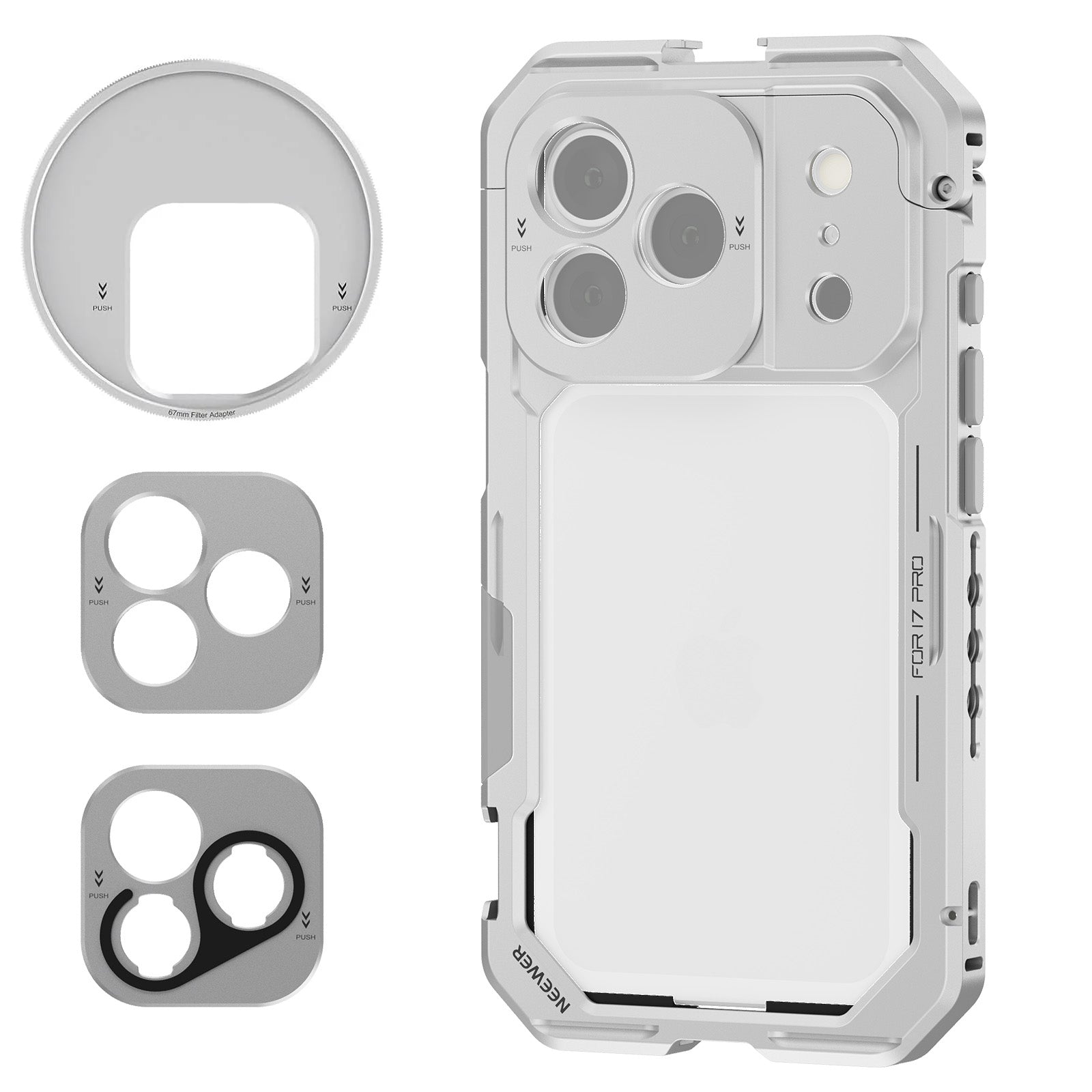 NEEWER PA143 Silver Phone Cage for iPhone 17 Pro