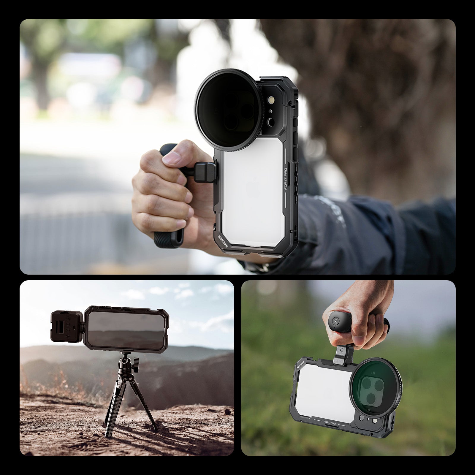 Scenarios for NEEWER PA143 Phone Cage for iPhone 17 Pro