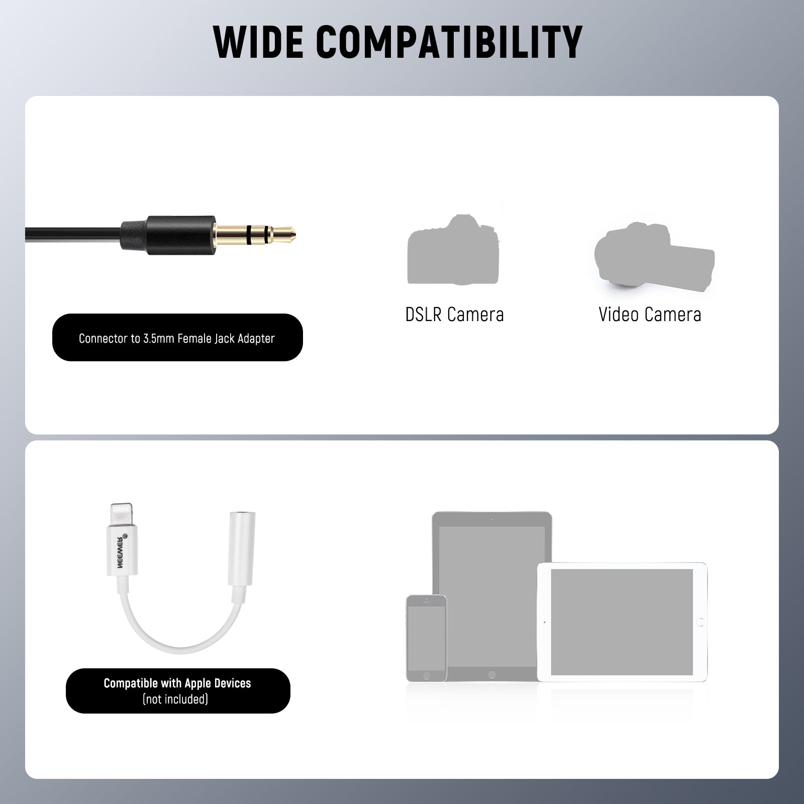 Wide Compatibility of the NEEWER CM5 Wired Lavalier Lapel Microphone