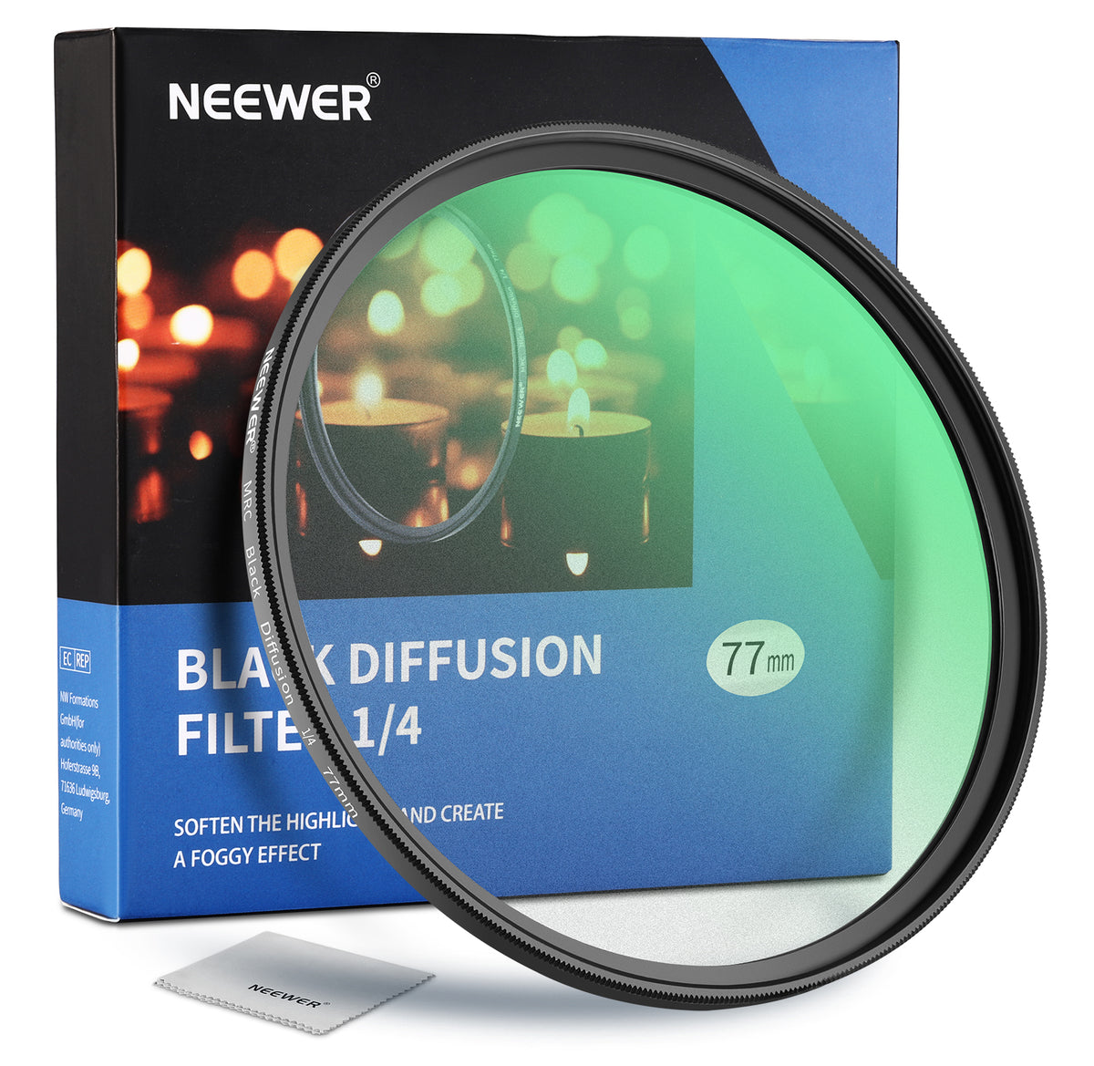 Neewer Black Diffusion 1/4 Filter Dream Cinematic Effect Camera Filter