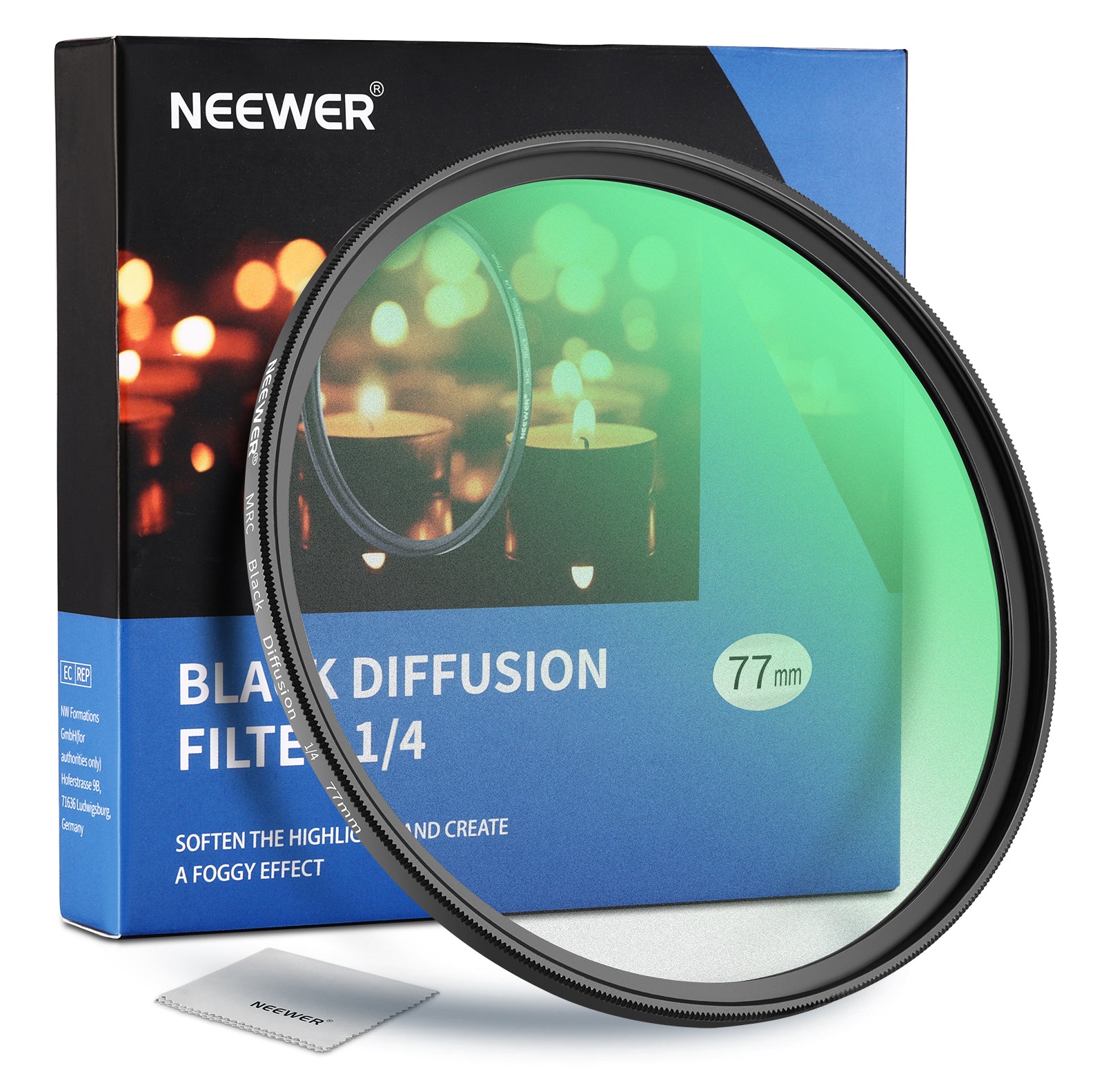 Neewer Black Diffusion 1/4 Filter Dream Cinematic Effect Camera Filter