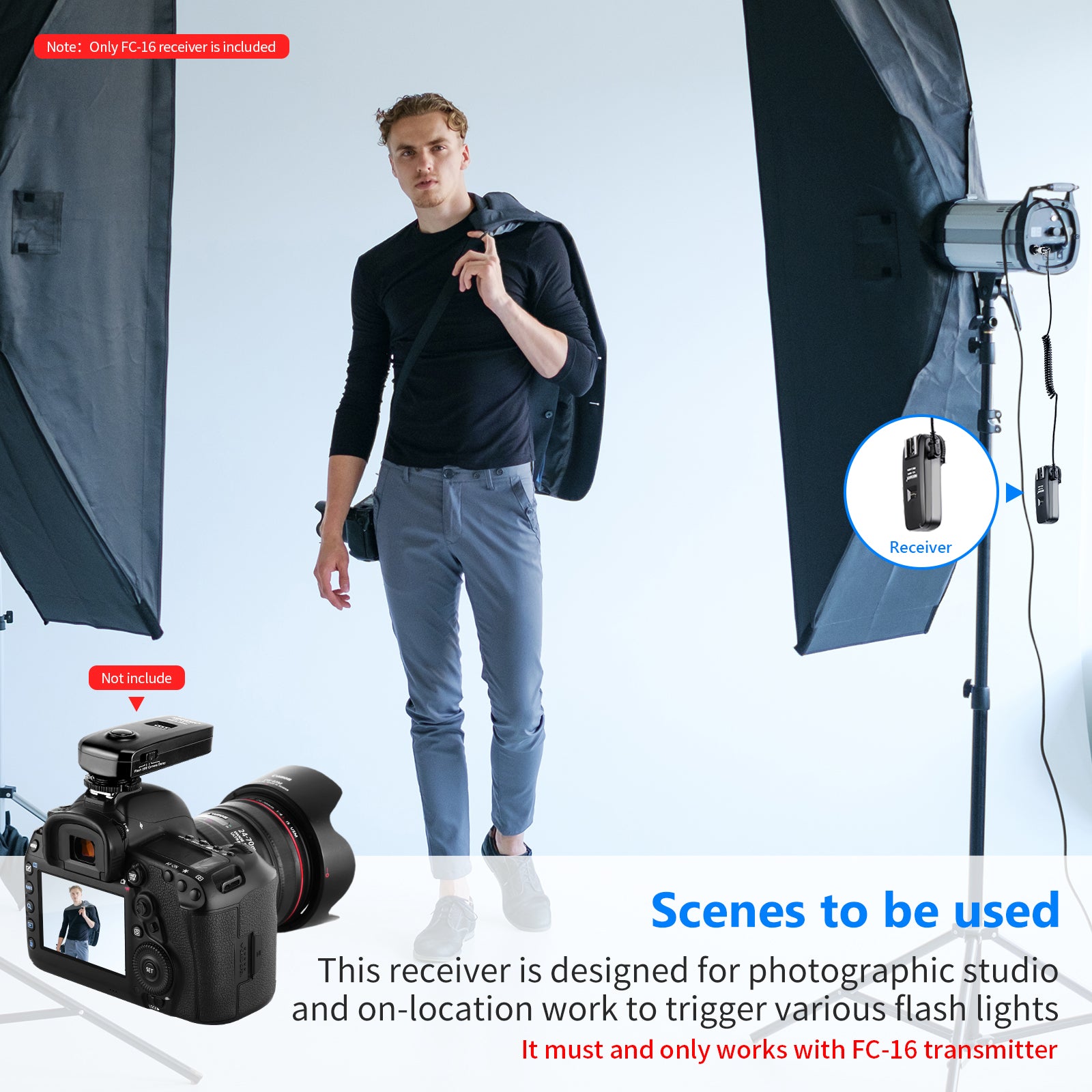 Scenarios for NEEWER FC-16 Wireless Flash Receiver