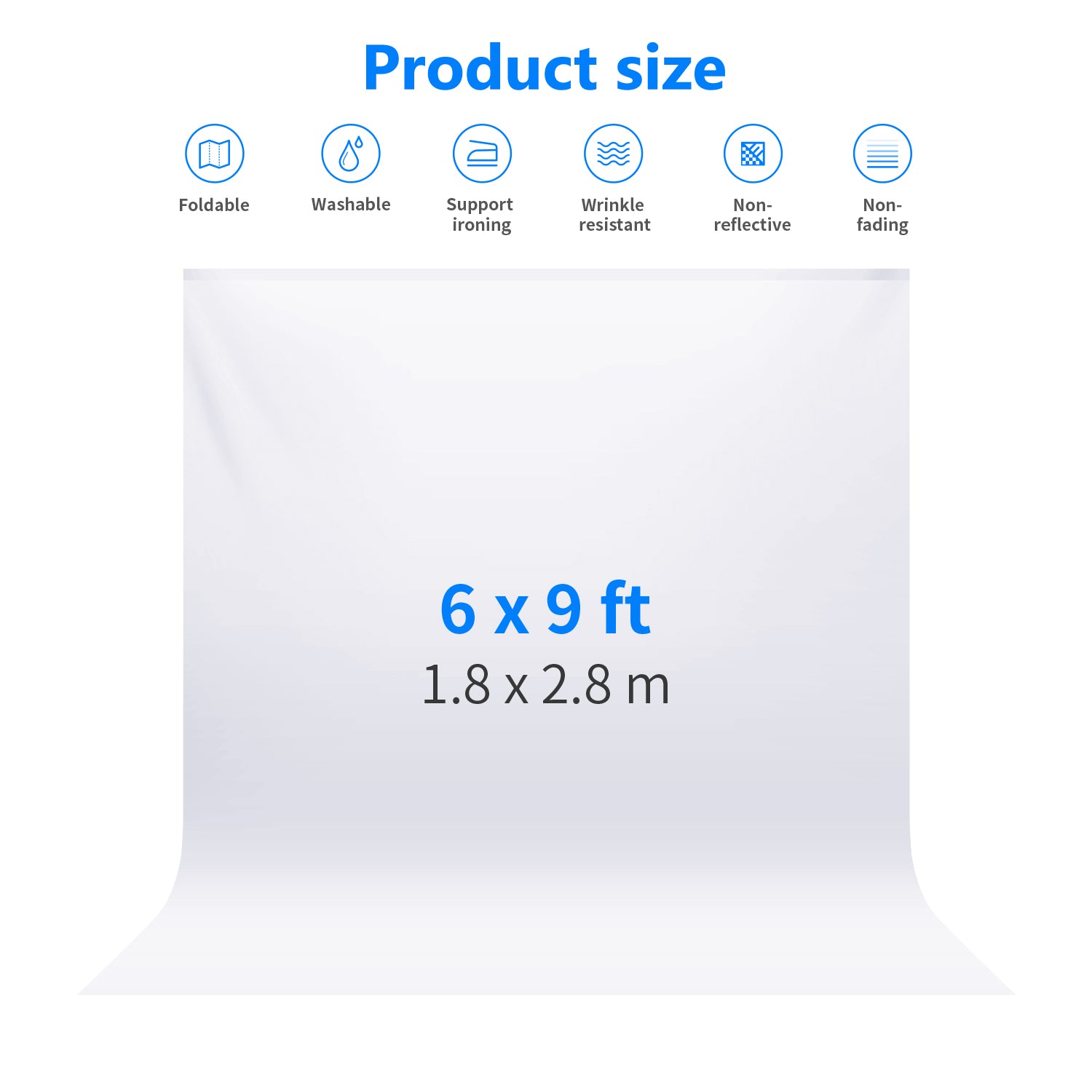 NEEWER 1.8x2.8M Collapsible Backdrop - White