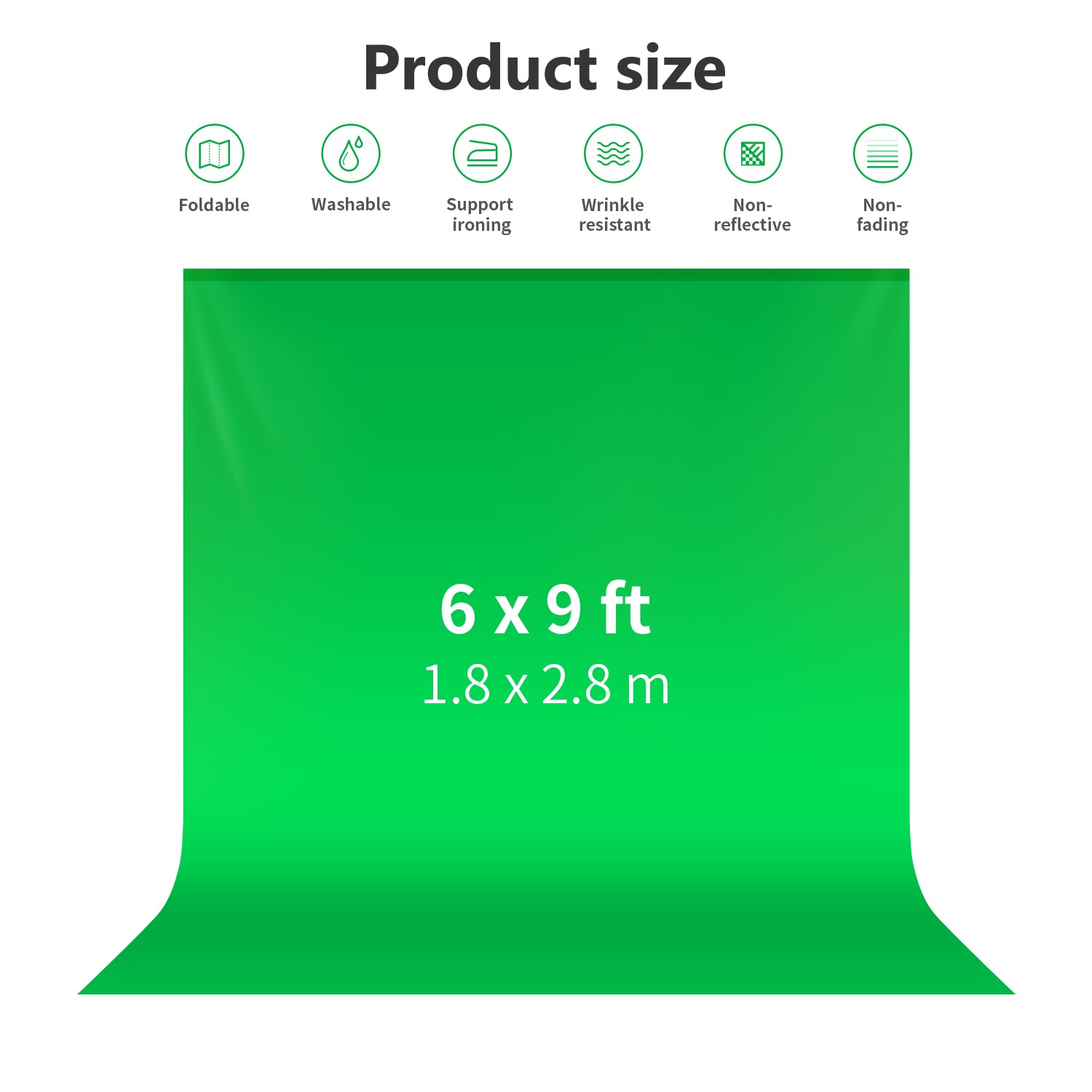 NEEWER 1.8x2.8M Collapsible Backdrop - Green