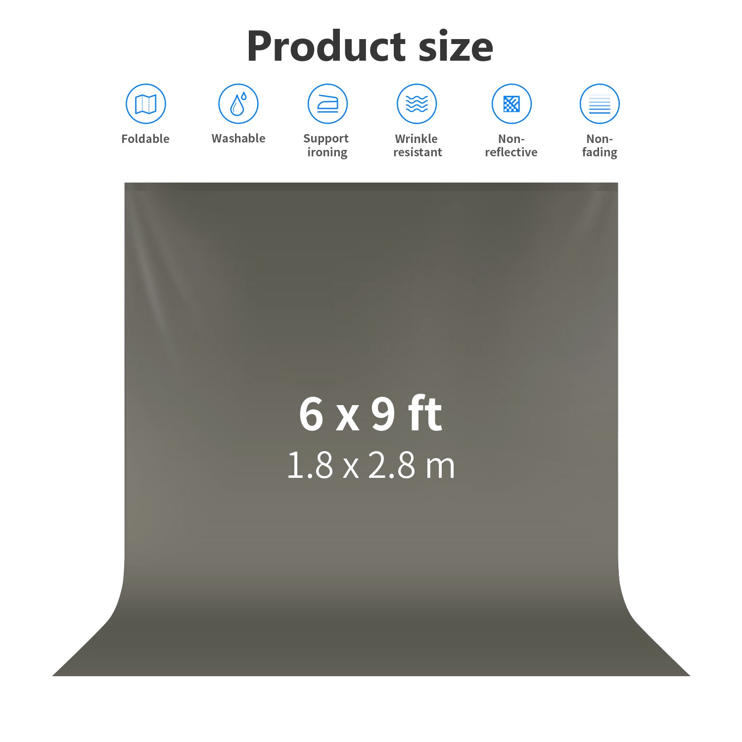 NEEWER 1.8x2.8M Collapsible Grey Backdrop