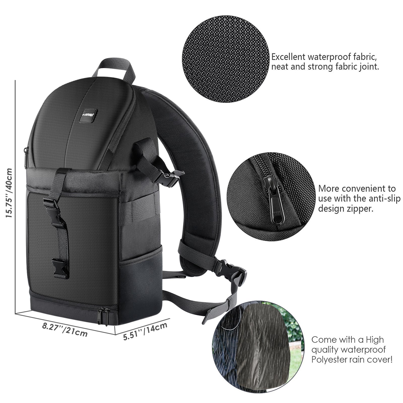 NEEWER NW-XJB02S Sling Camera Bag features excellent waterproof fabric.