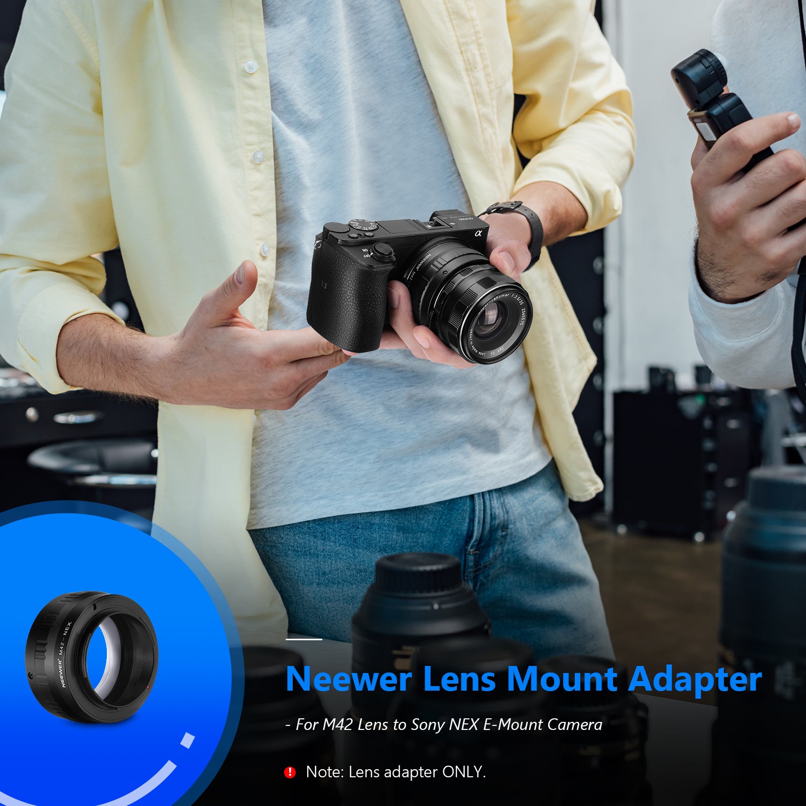 NEEWER Lens Mount Adapter for M42 Lens to Sony NEX E-Mount Camera
