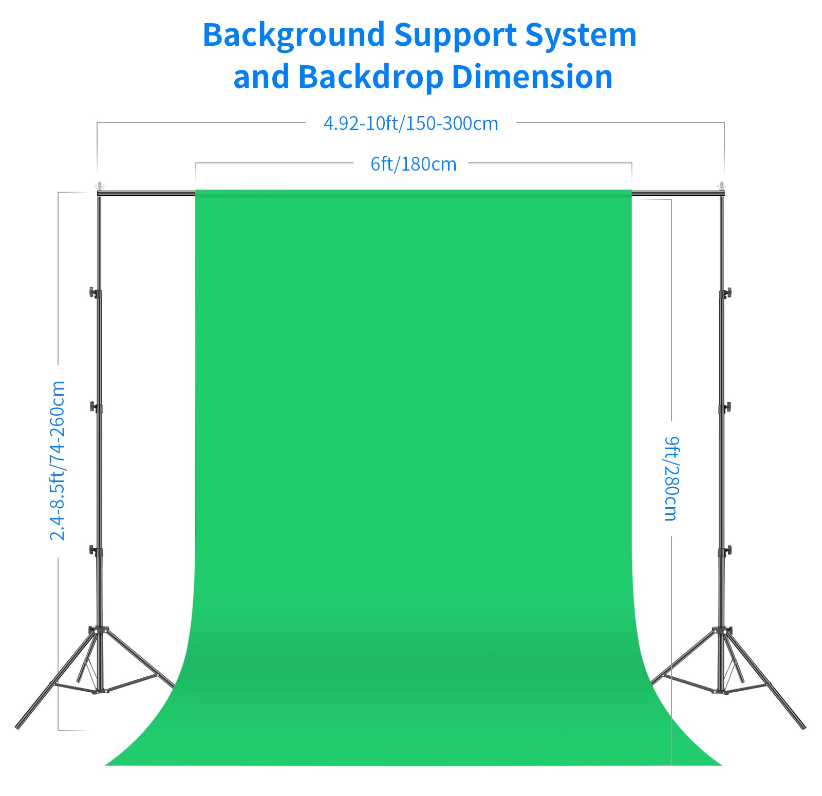 Background Support System and Backdrop Dimension