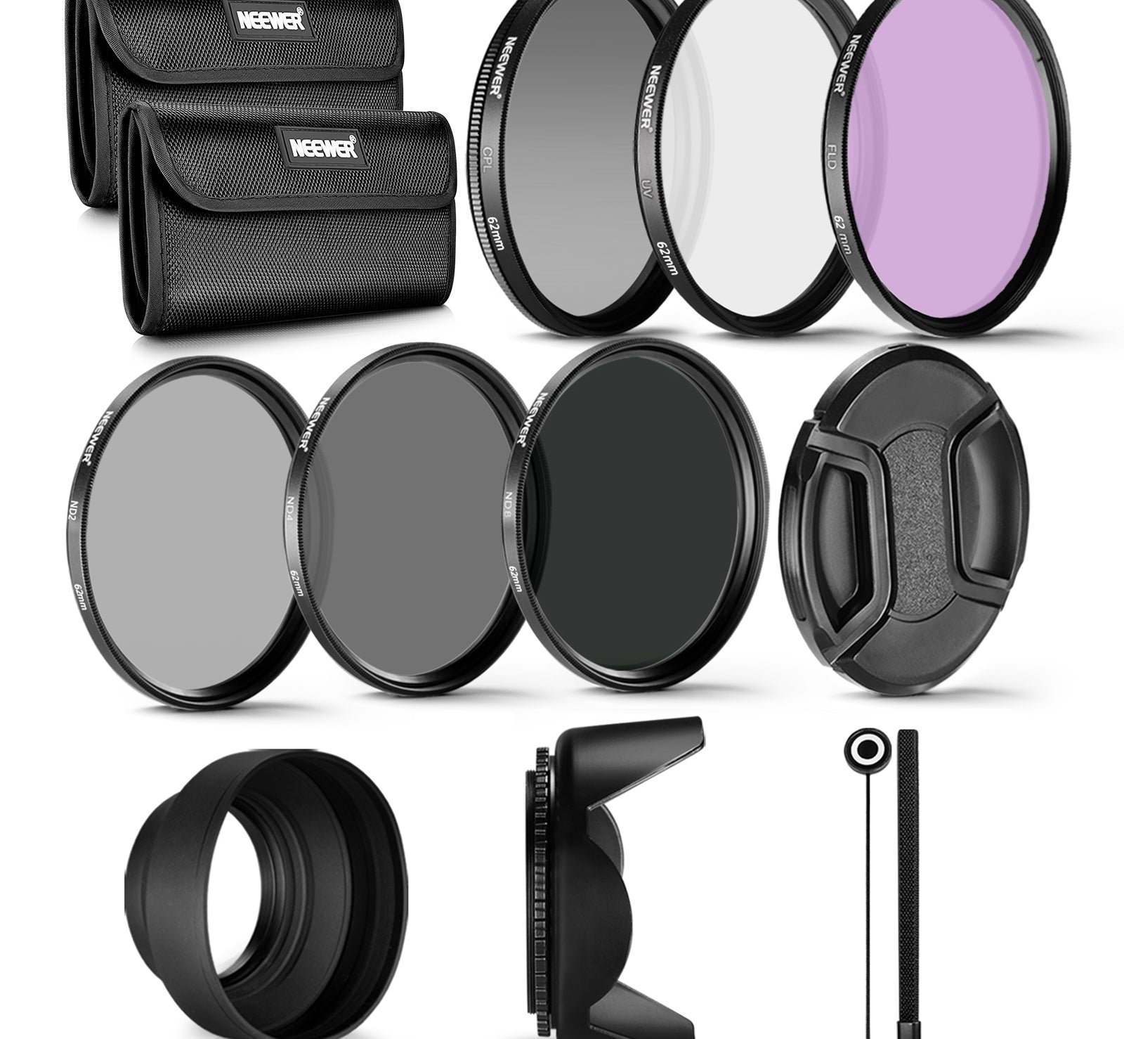 NEEWER Lens Filter Kit (ND+CPL+UV+FLD Lens Filter)